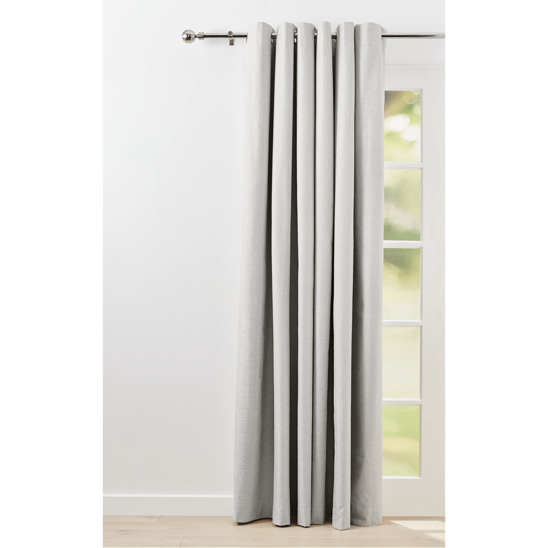 1 Monaco Double Width Eyelet Block Out Curtain - Taupe - 240cm x 213cm, 1 of 5