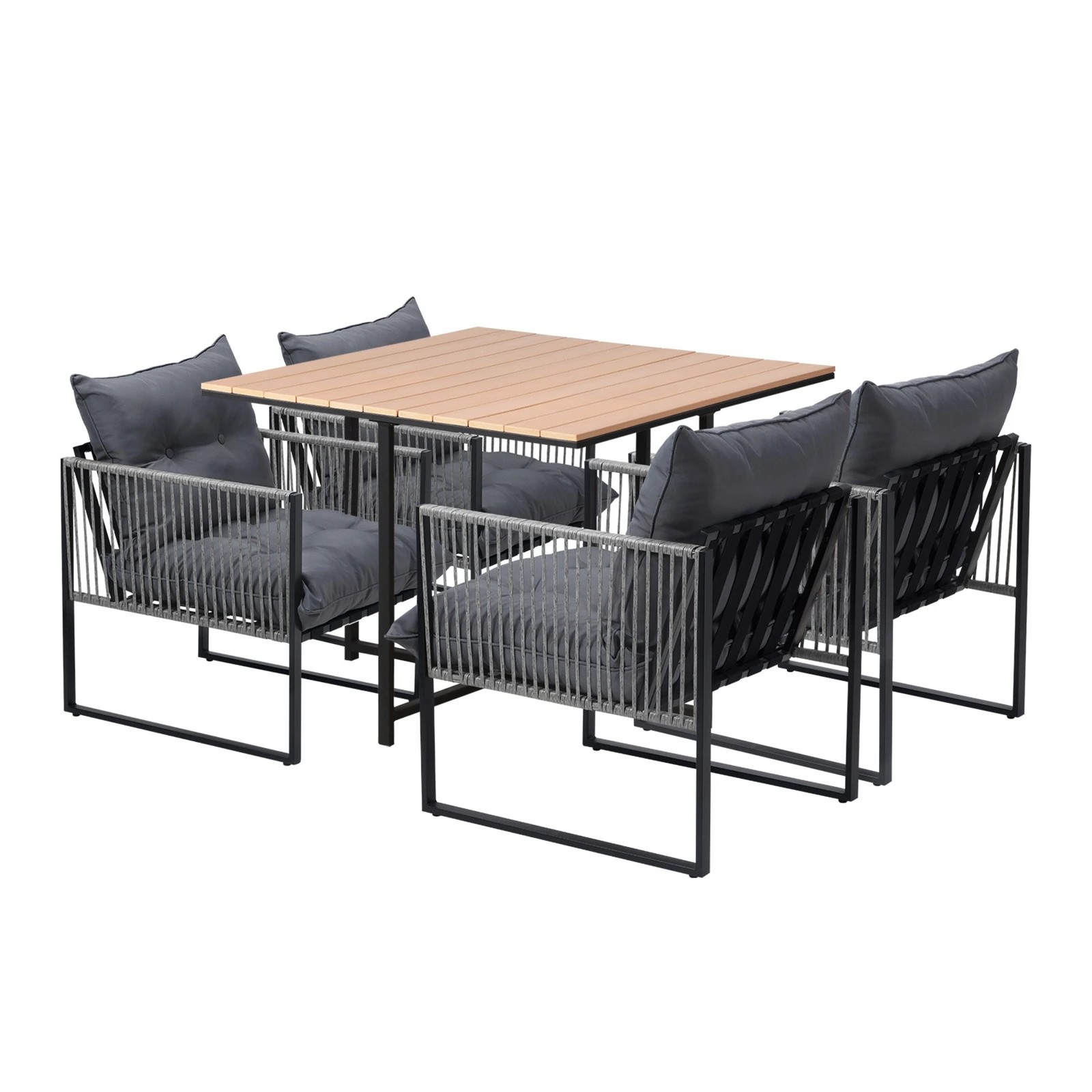 5 Livsip 5pcs Outdoor Dining Set Patio Furniture Garden Table Chairs With Cushions
 - Multi, 5 of 10