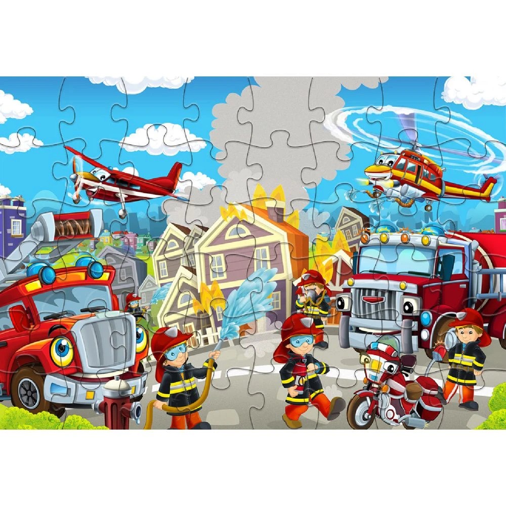 2 Puzzle Master Jumbo Floor Puzzle Fire Emergency 48 Piece, 2 of 2