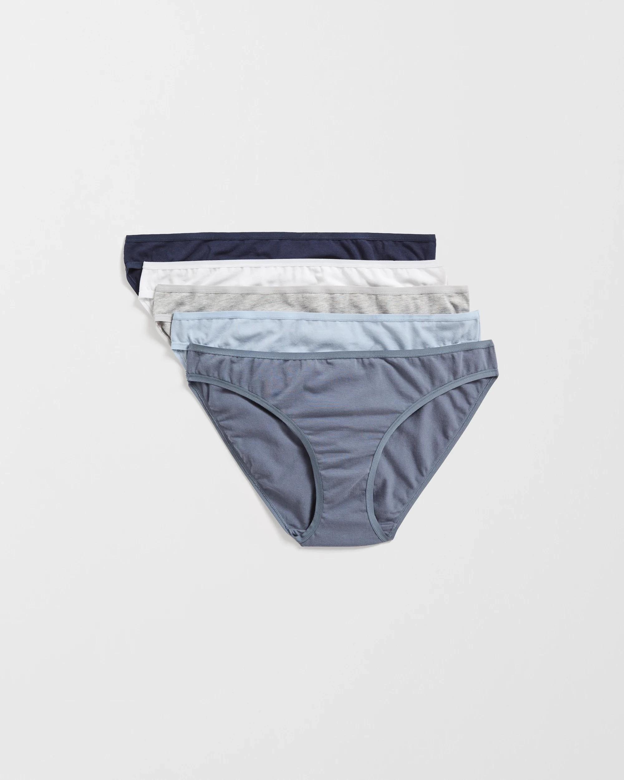 1 Target Woman Womens Australian Cotton Blend Bikini Briefs 5 Pack BLUES, 1 of 4