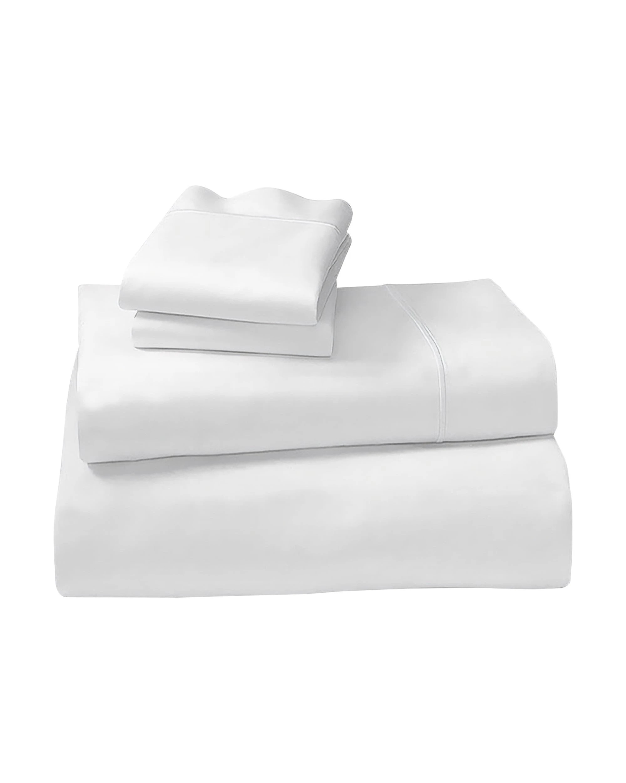 1 Laura Hill 1000 Thread Count Cotton Rich Double Bed Sheet Set 4 Piece in White - Double Bed, 1 of 5