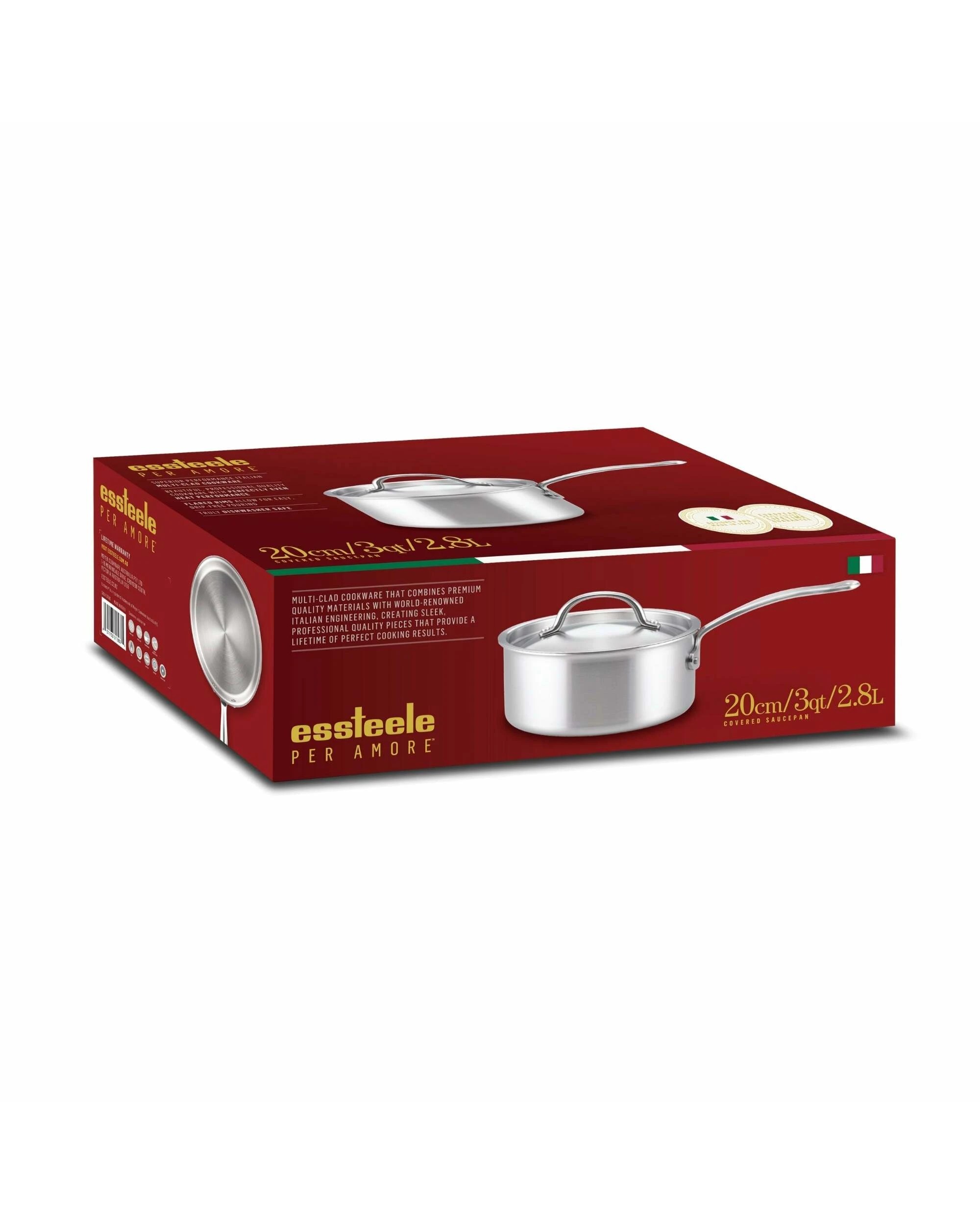 2 Essteele Per Amore Clad Stainless Steel Induction Covered Saucepan 20cm/2.8L - Silver, 2 of 2