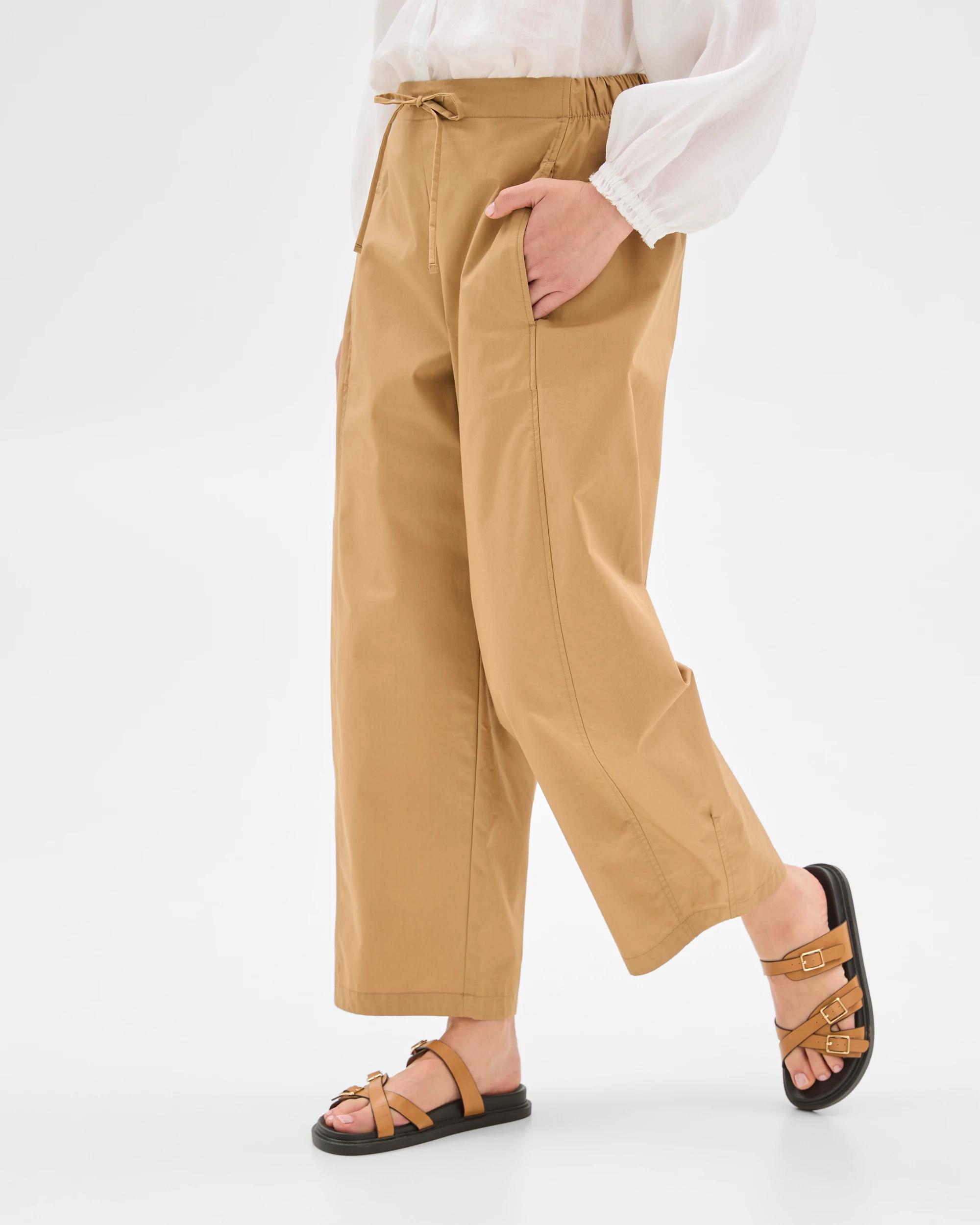 4 Target Australian Cotton Tie Waist Barrel Pants TEAKWOOD, 4 of 7