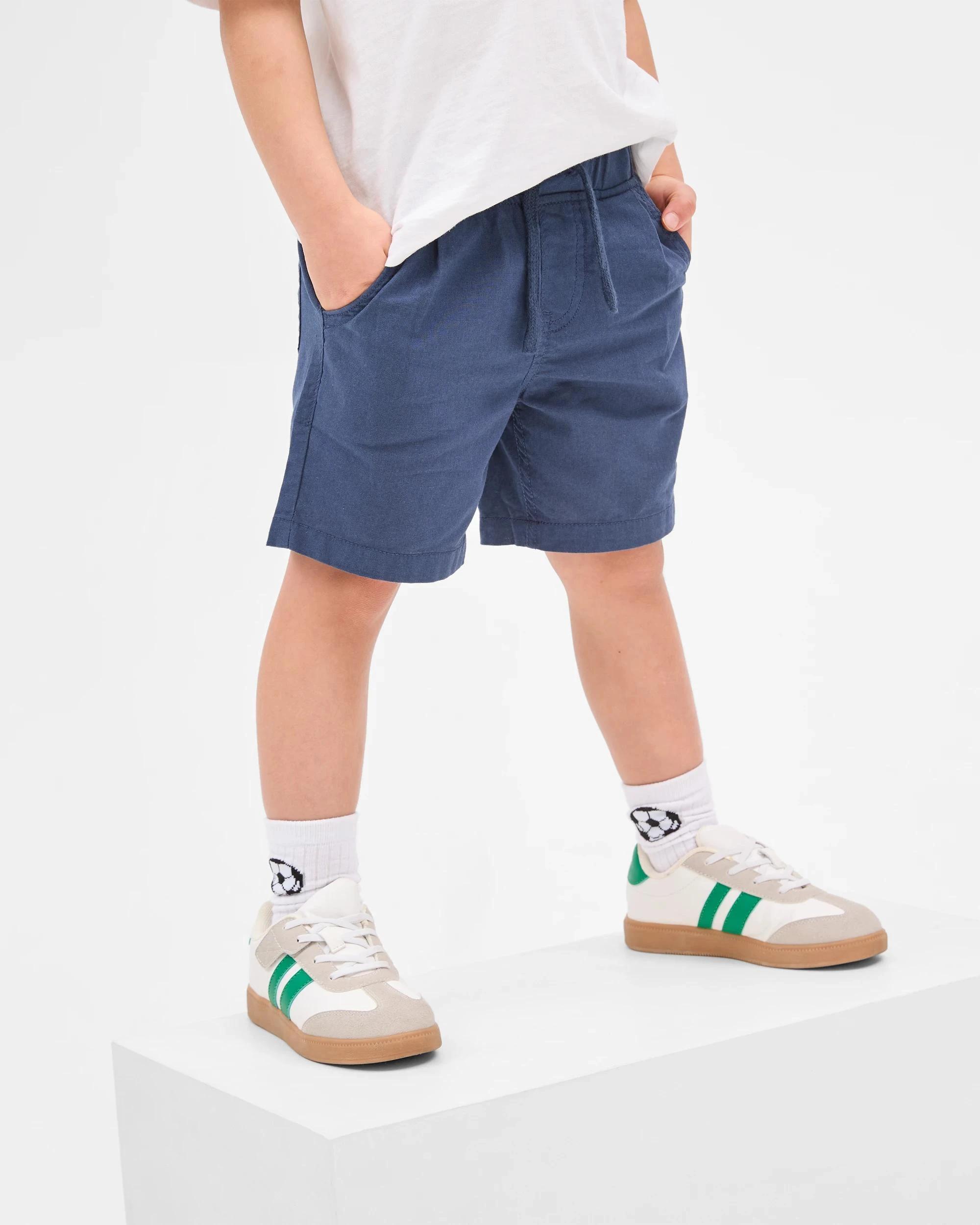 2 Target Australian Cotton Pull On Woven Shorts NAVY, 2 of 5