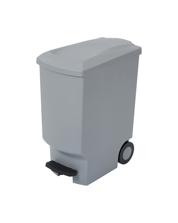 30L Pedal Bin with Wheels - Grey