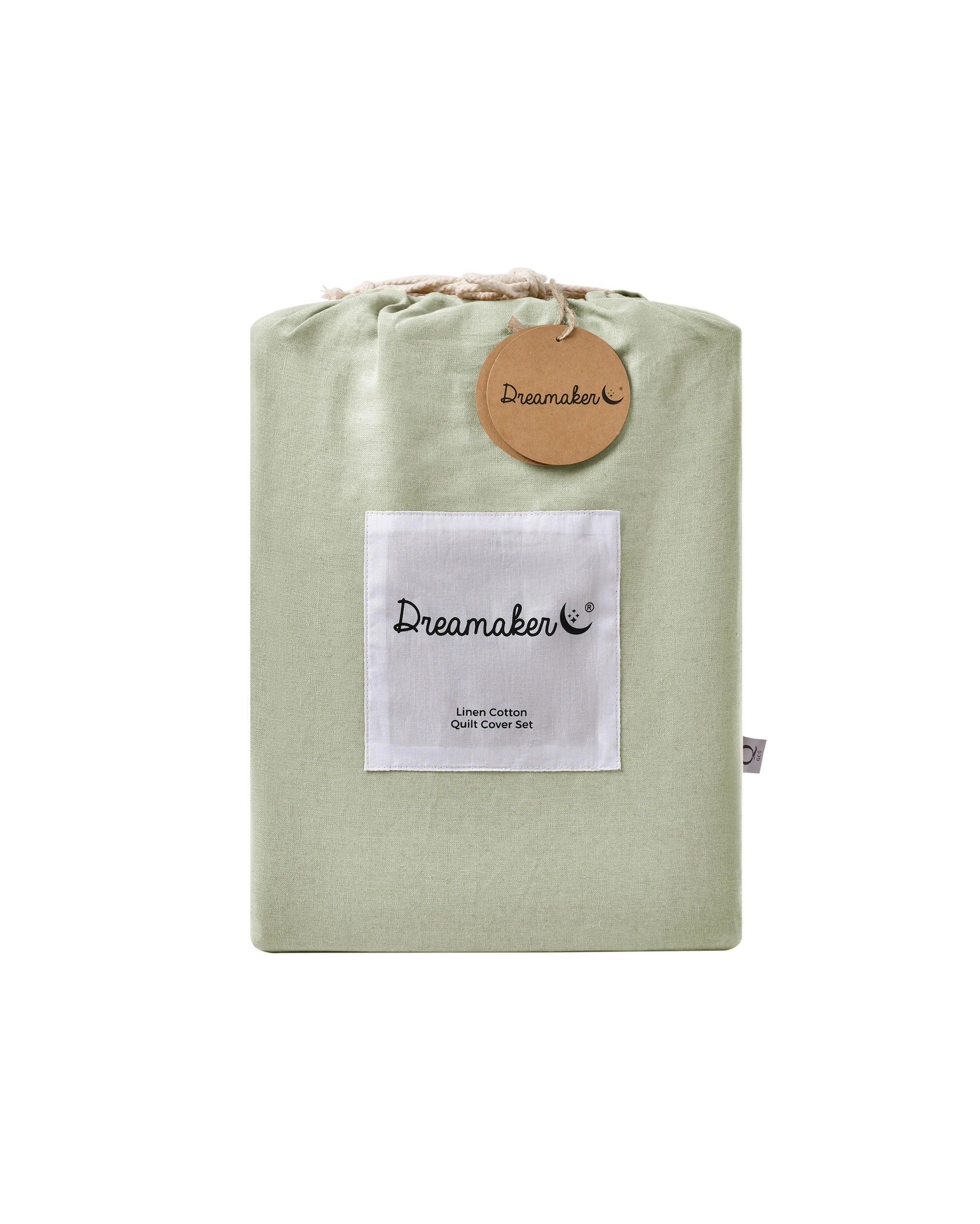8 Dreamaker Linen Cotton Quilt Cover Set - Double Bed - Sage, 8 of 8