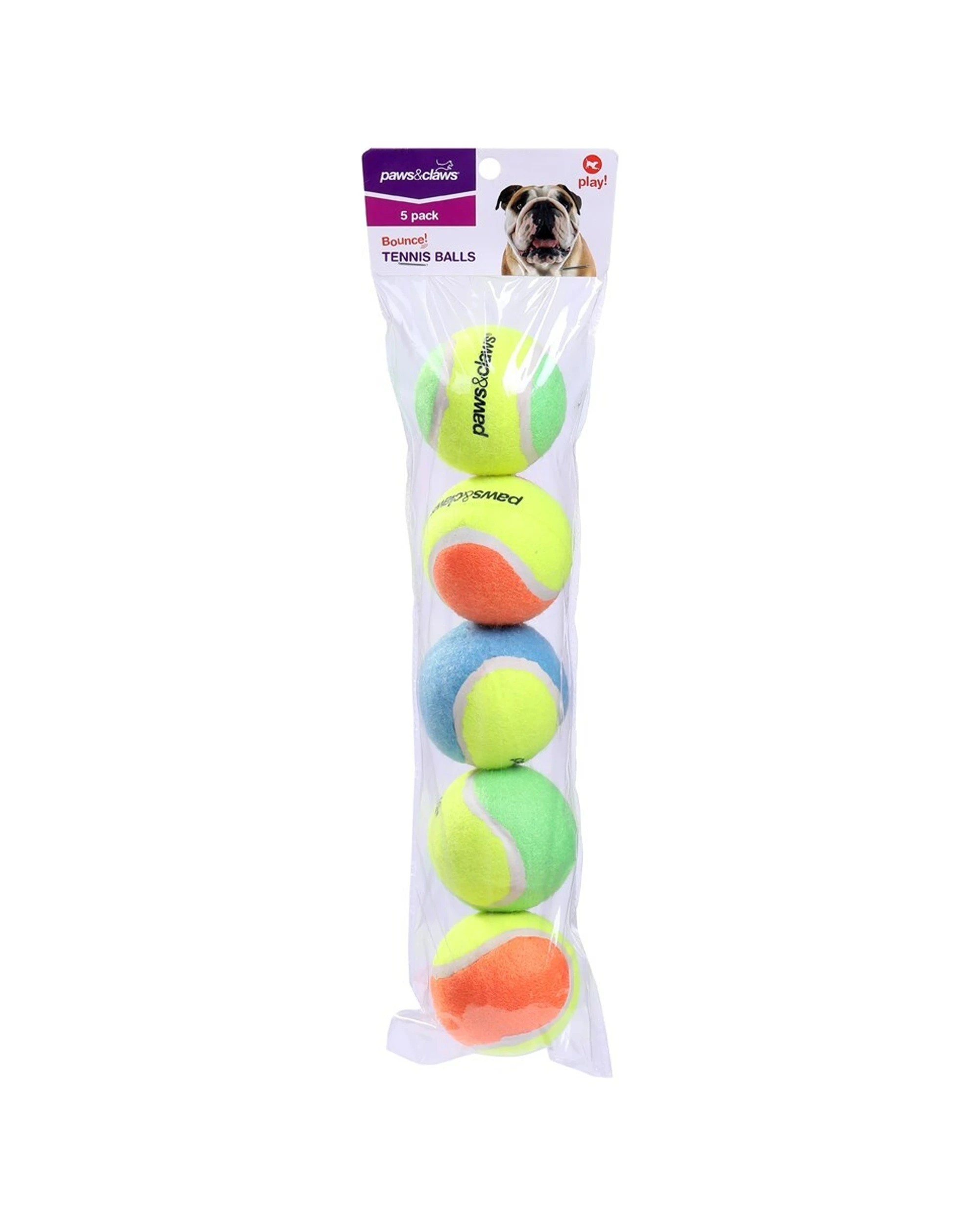 3 Paws And Claws 15pc Tennis Balls 6cm 2-Tone Durable Dog Toy - Multi, 3 of 4