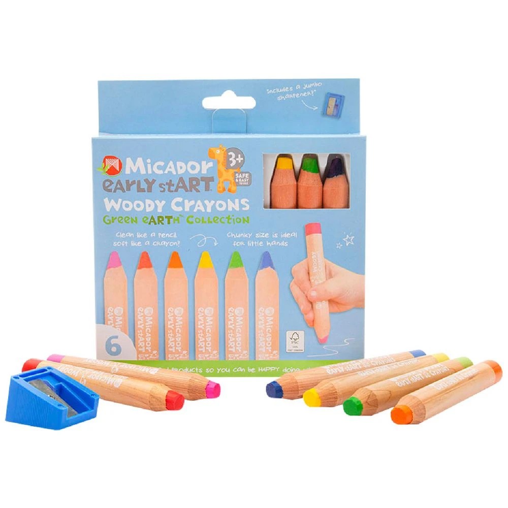 1 Micador early stART Woody Crayons 6 Pack, 1 of 7