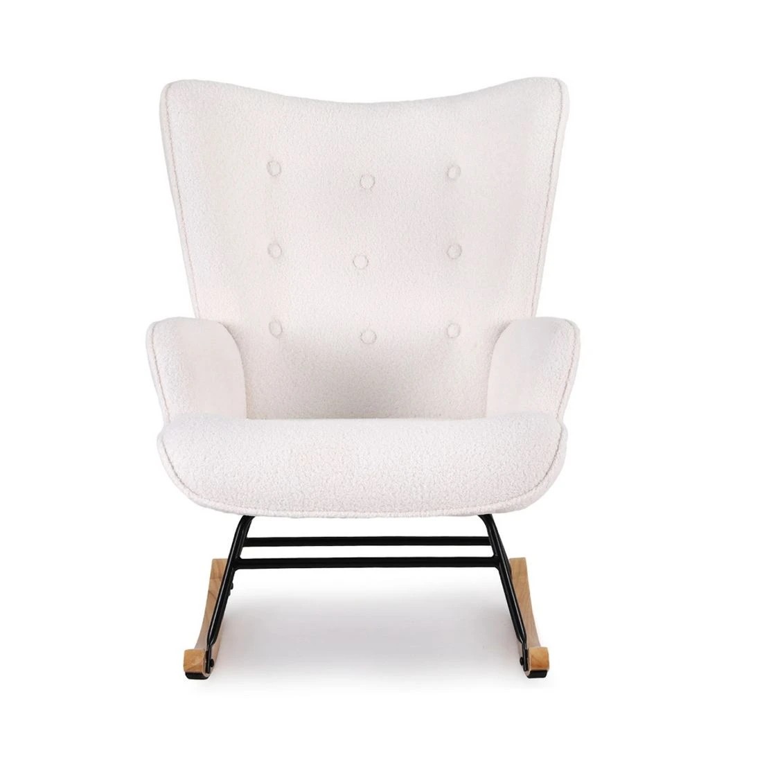 3 Artiss Rocking Chair Armchair Nursing Boucle Fabric - White, 3 of 6