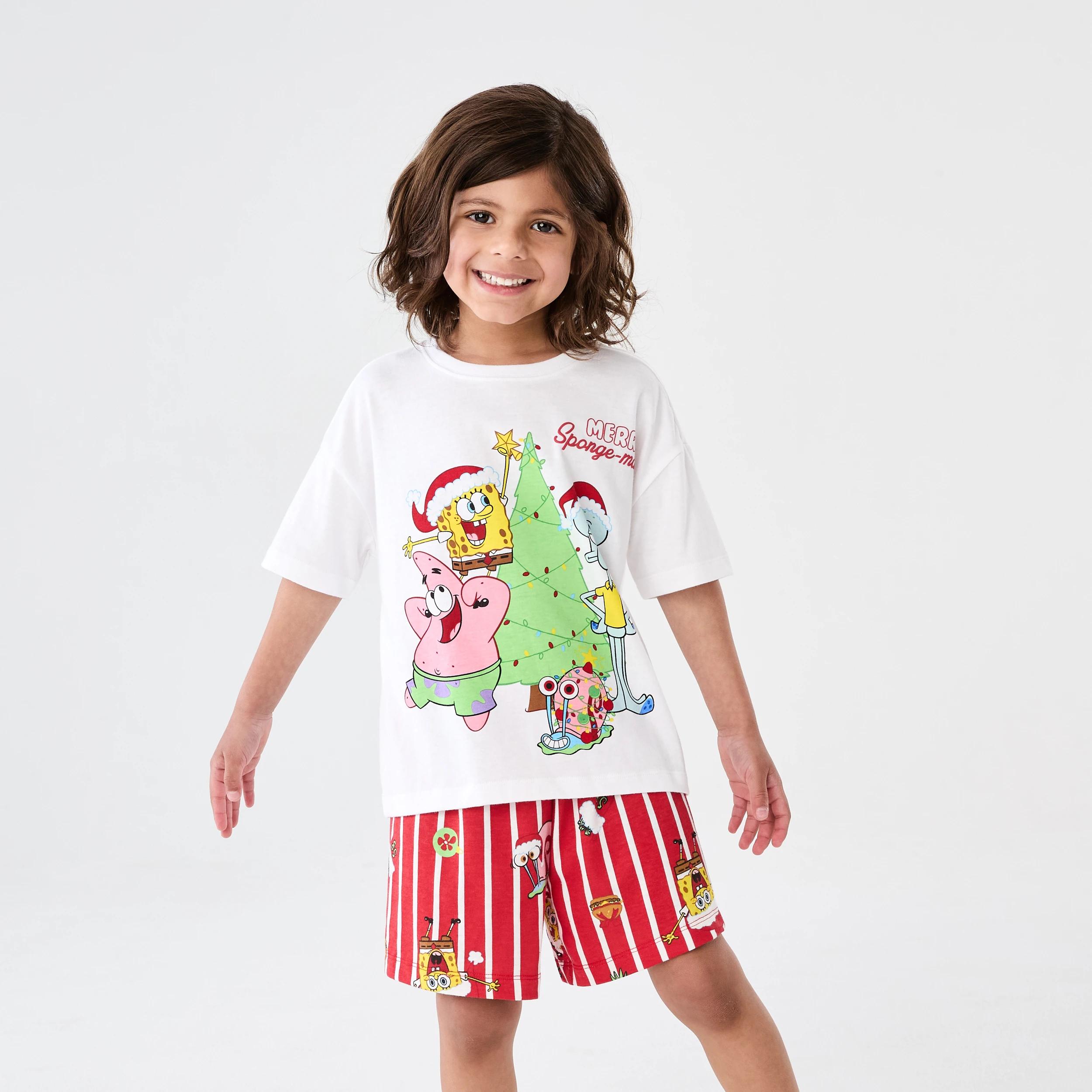 1 SpongeBob SquarePants License Christmas Family Matching Knit Pyjama Set SPONGE BOB XMAS, 1 of 9