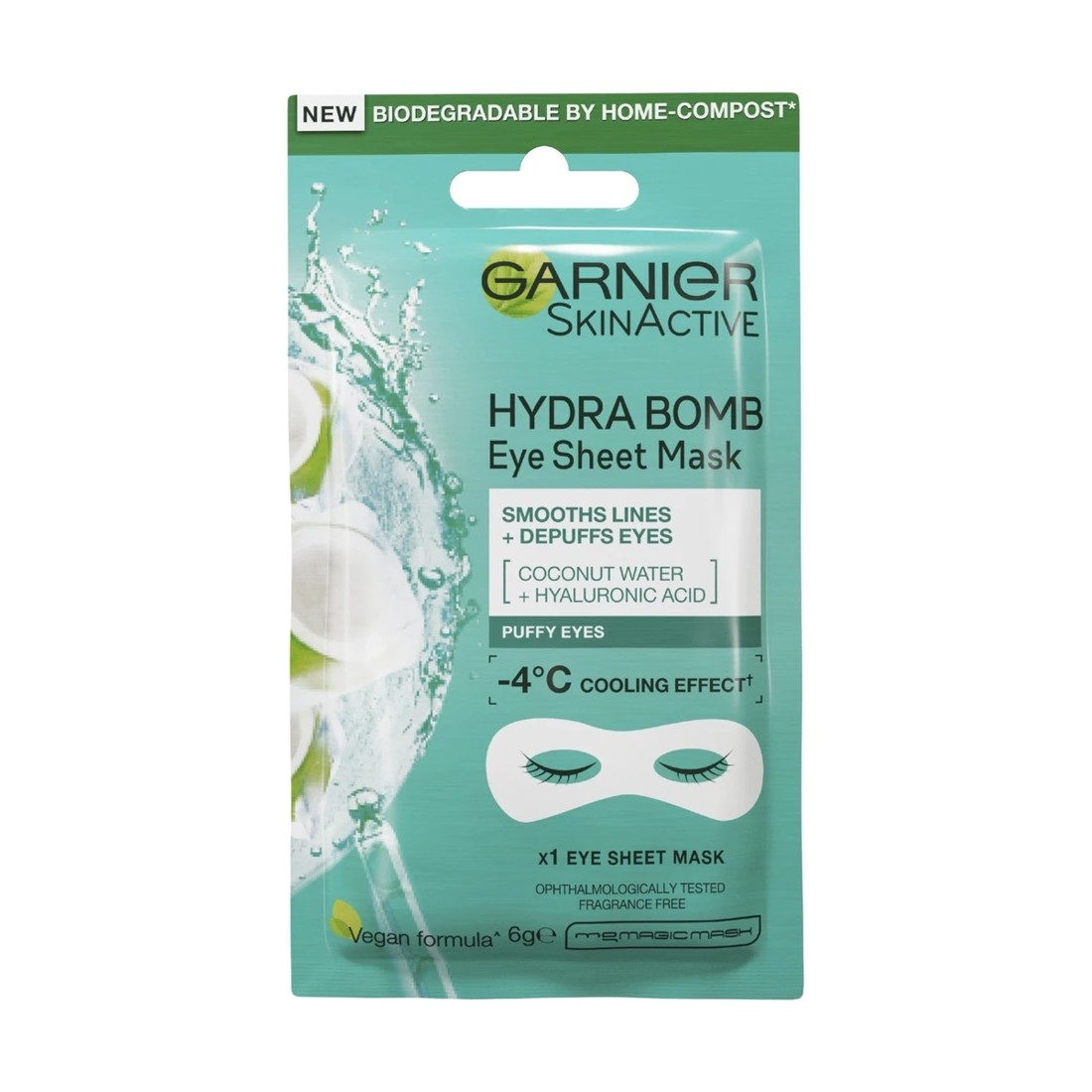 1 Garnier SkinActive Hydra Bomb Eye Sheet Mask 6g - Hyaluronic Acid and Coconut Water, 1 of 9