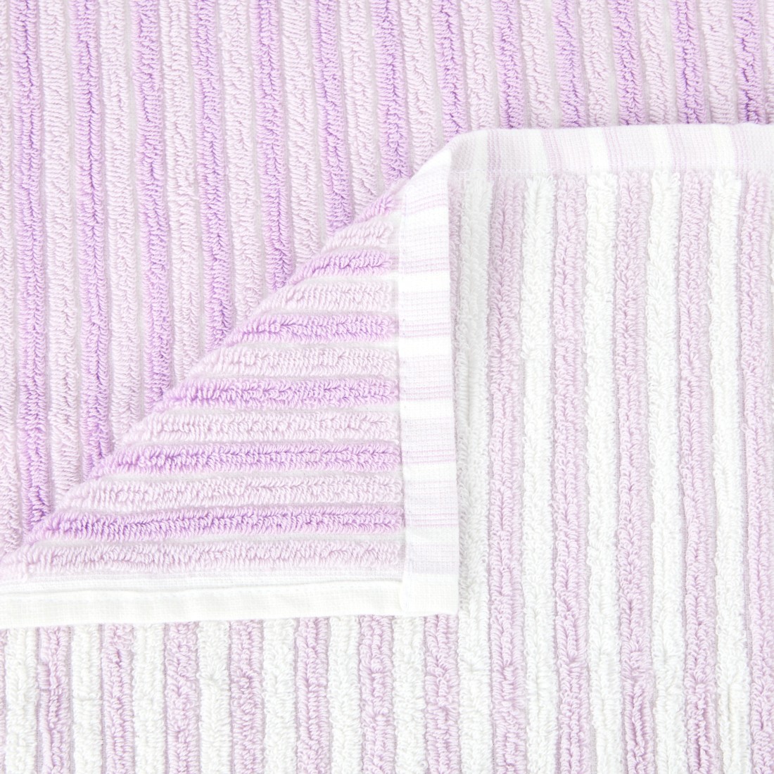 2 Cotton Reversible Stripe Hand Towel - Lilac, 2 of 6