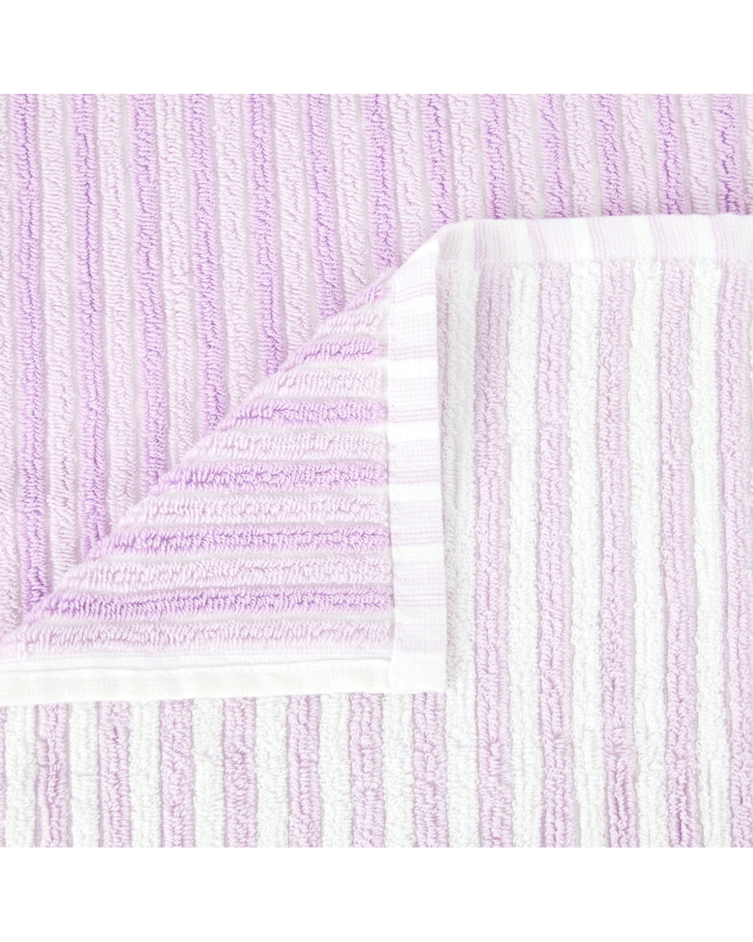 2 Cotton Reversible Stripe Hand Towel - Lilac, 2 of 6