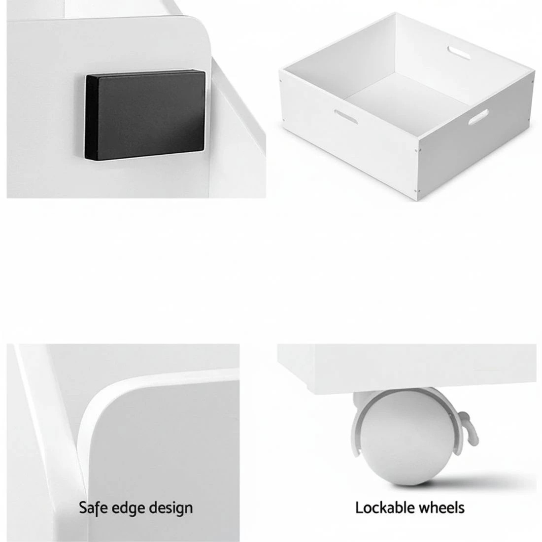 7 Keezi 4 Tiers Kids Bookshelf Storage Organiser Children Bookcase Drawers Display - White, 7 of 8