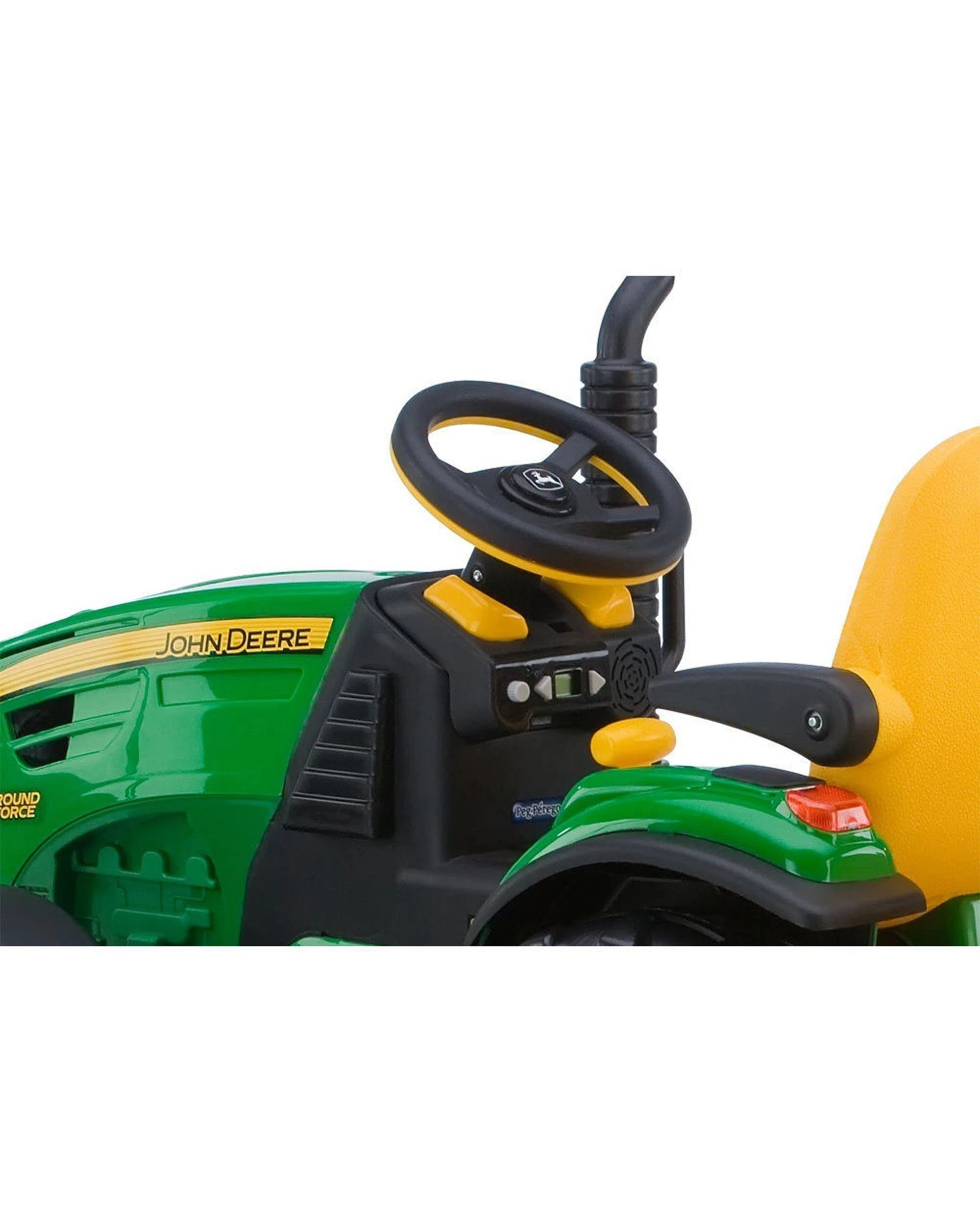 3 John Deere 12-Volt Battery Powered Ride-On Ground Force Tractor Toy With Trailer 2 Speeds And 4WD Wheels - Multi, 3 of 5