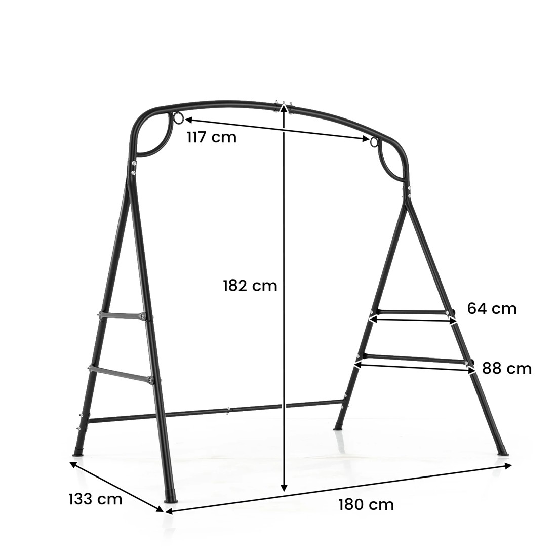 2 Costway Outdoor Swing Frame Hammock Metal Stand w/Hanging Hooks, 2 of 3
