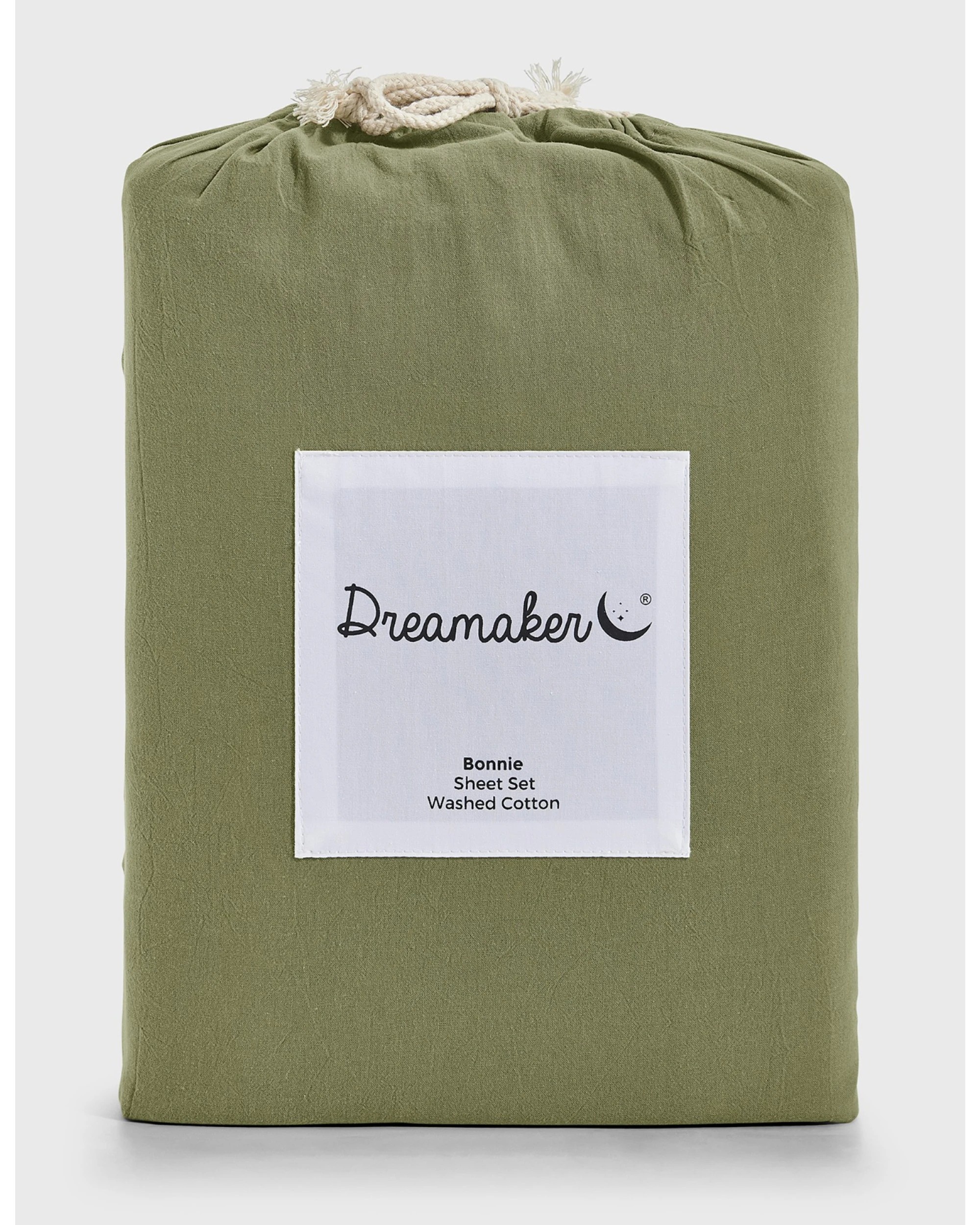 7 Dreamaker Bonnie Washed Cotton Sheet Set - Super King Bed - Olive, 7 of 9