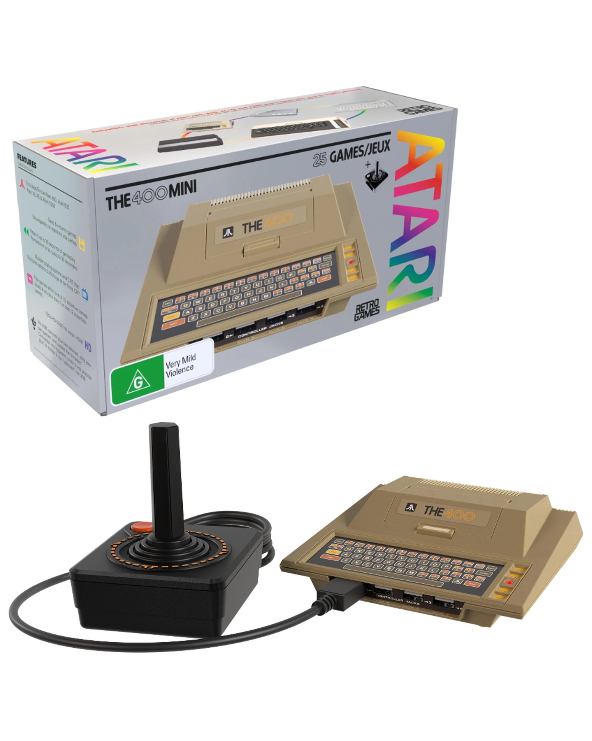 1 Atari THE400 Mini Console - Beige, 1 of 10