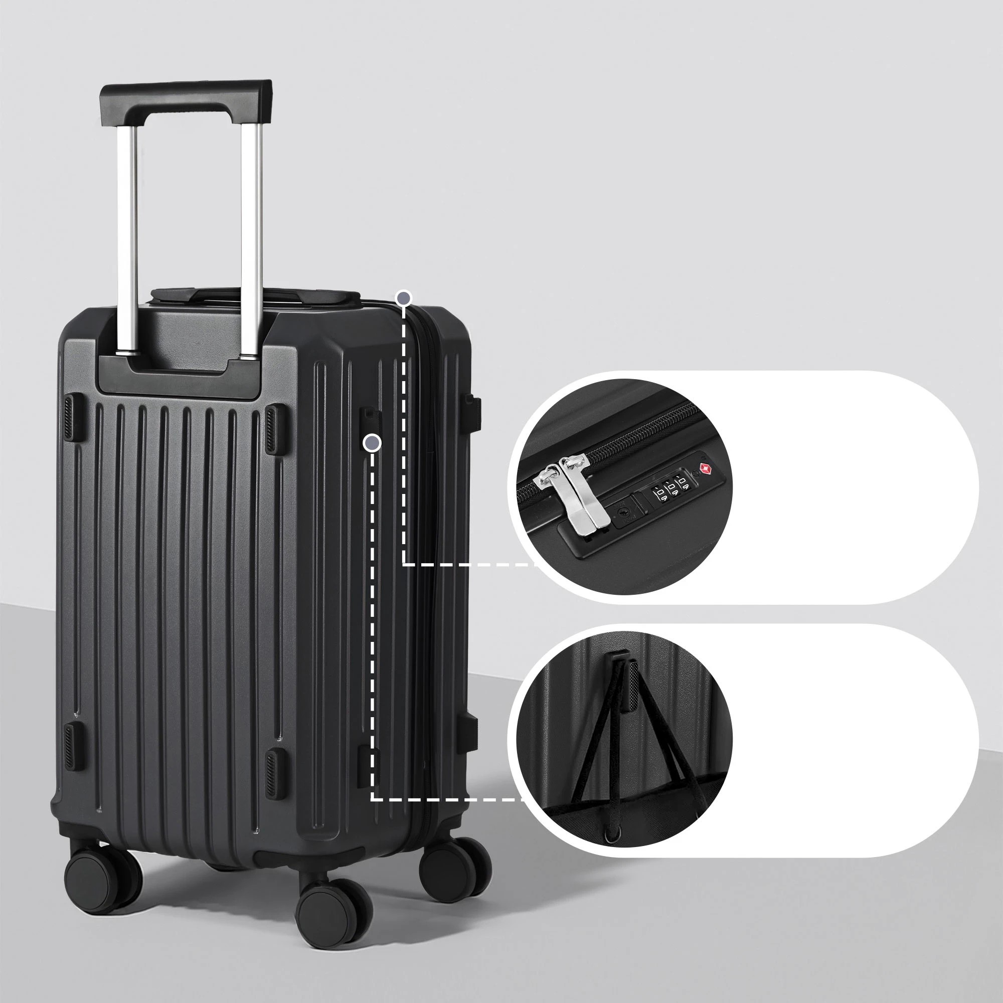 5 Wanderlite Trunk Luggage Suitcase Travel Carry On TSA Lock - Black, 5 of 9
