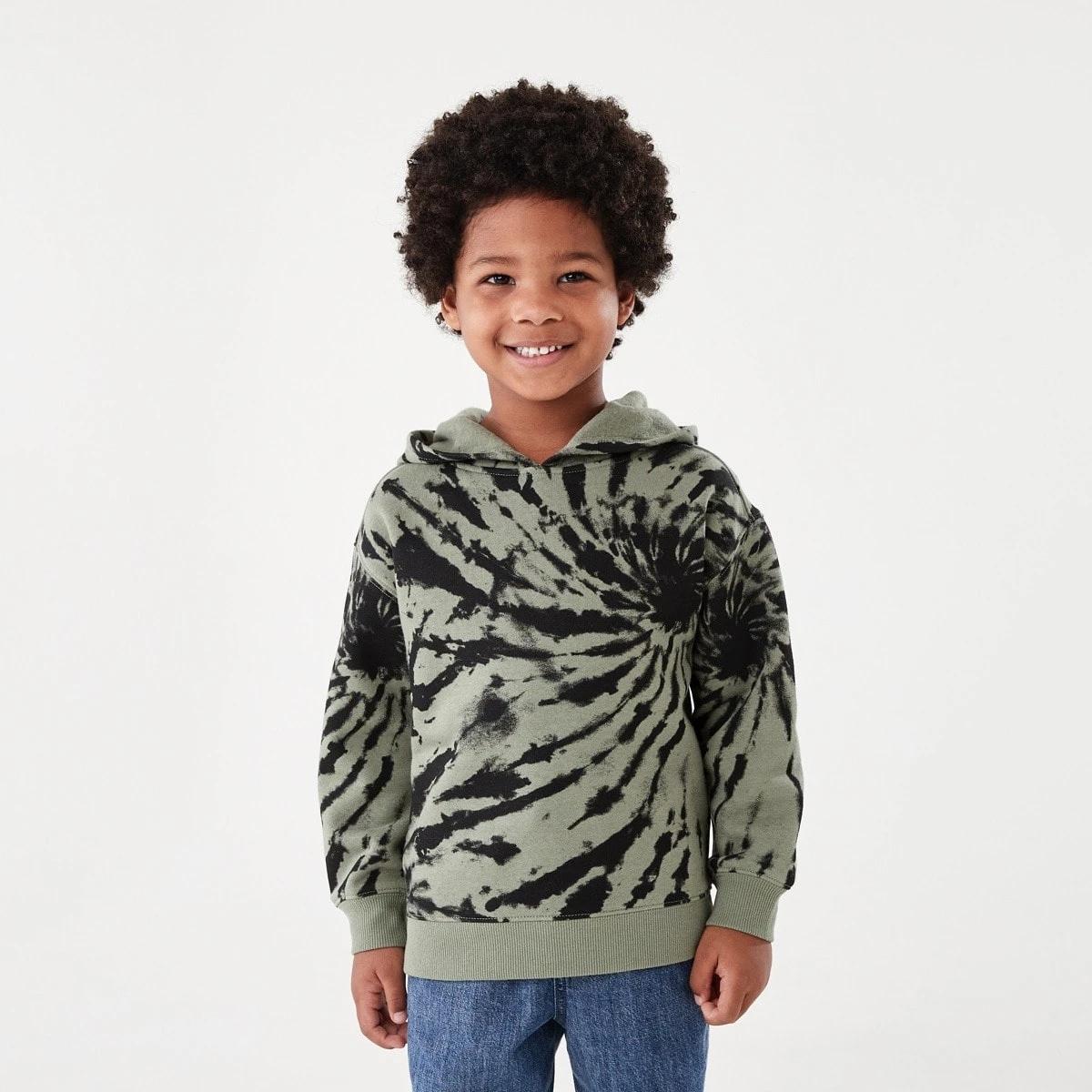 1 Print Hoodie Grn Tiedye, 1 of 9