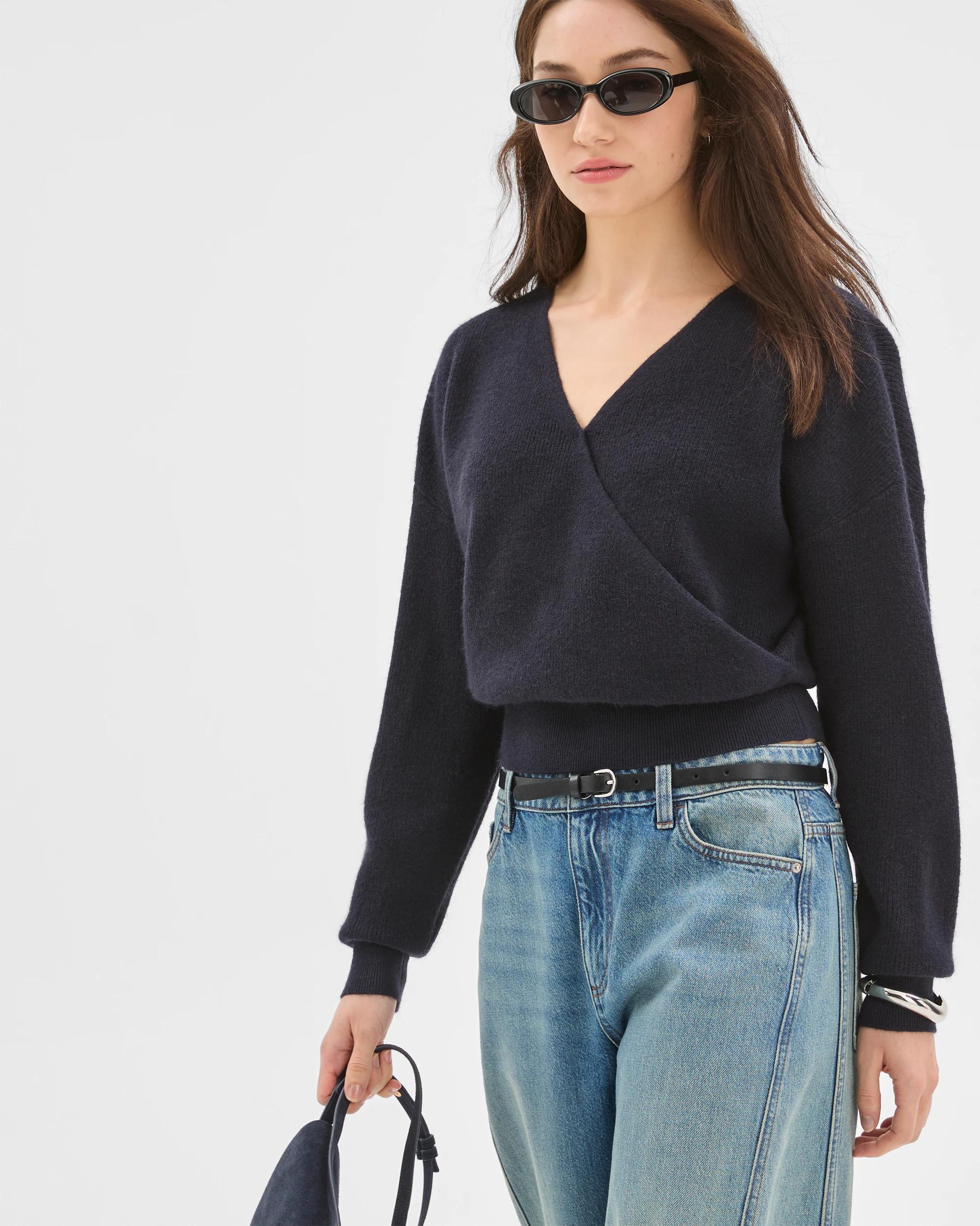 4 Lily Loves Wrap Jumper BLUE + BLACK, 4 of 6