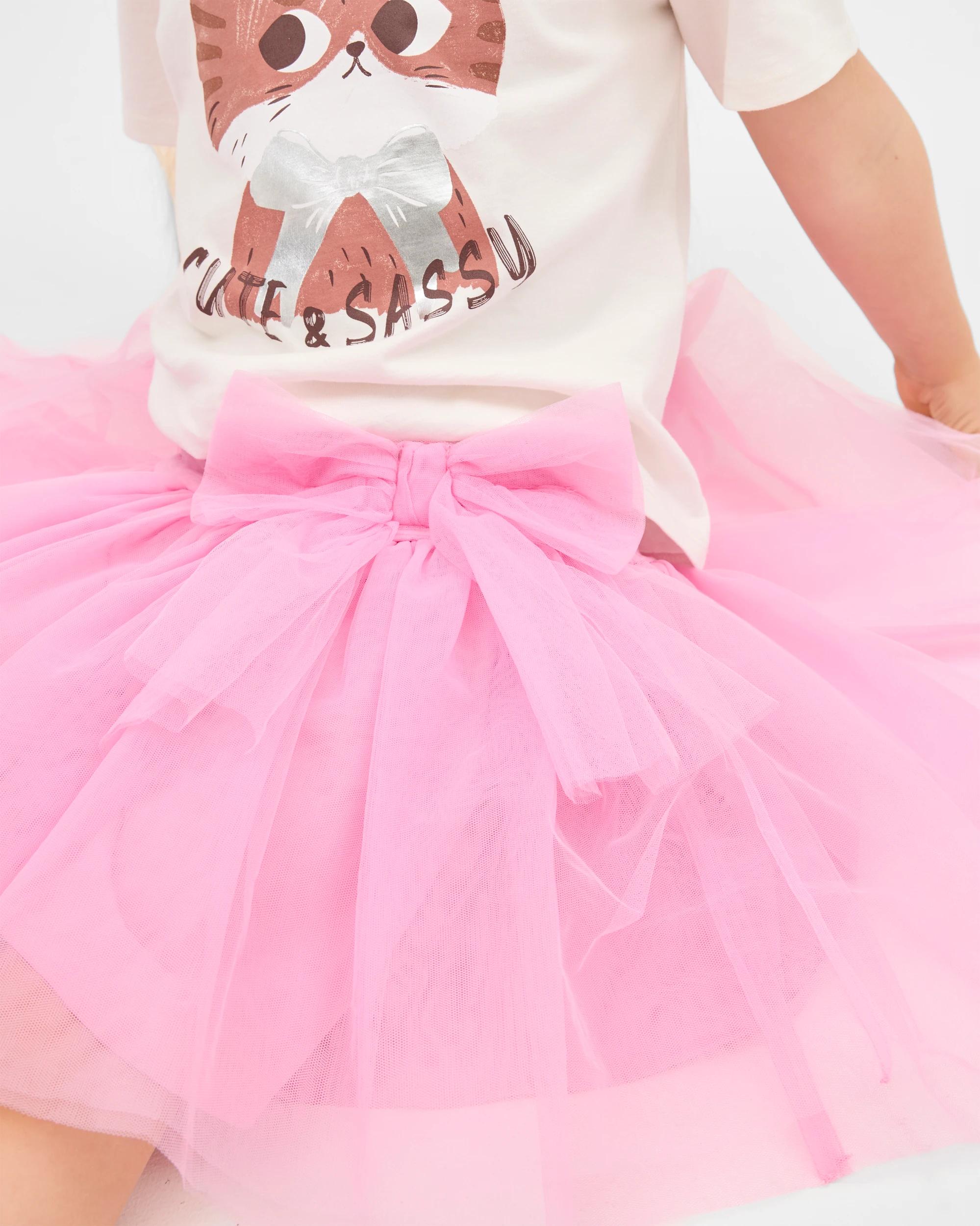 3 Target Bow Tie Waist Tulle Skirt PINK, 3 of 5