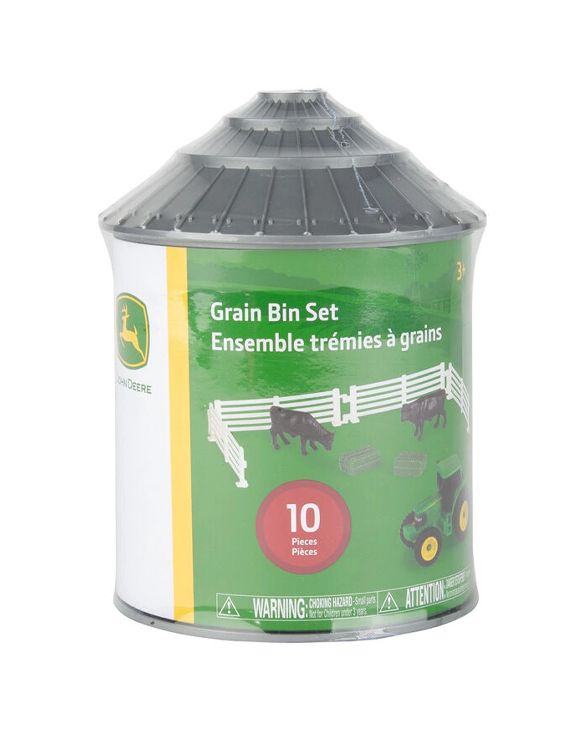 1 John Deere 10pc Farm Animals Play Set With Mini Grain Bin Kids Toy Durable Plastic Playset - Multi, 1 of 6