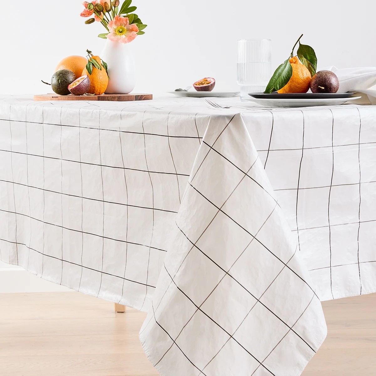 1 Grid Flannel Back Tablecloth, 1 of 5