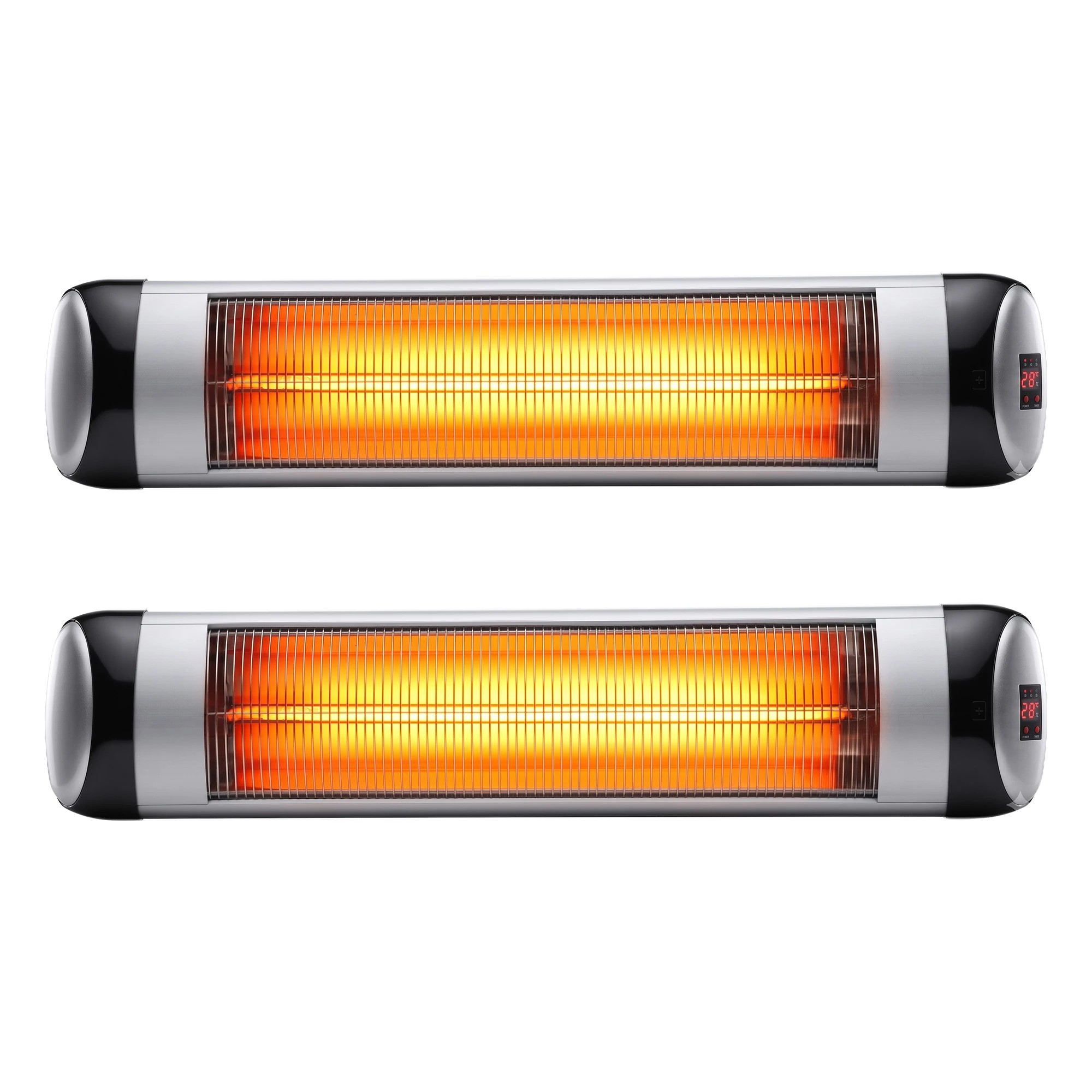 4 Devanti 2PCS Electric Radiant Strip Heater Indoor Outdoor Patio Remote Control 1500W - Silver, 4 of 7