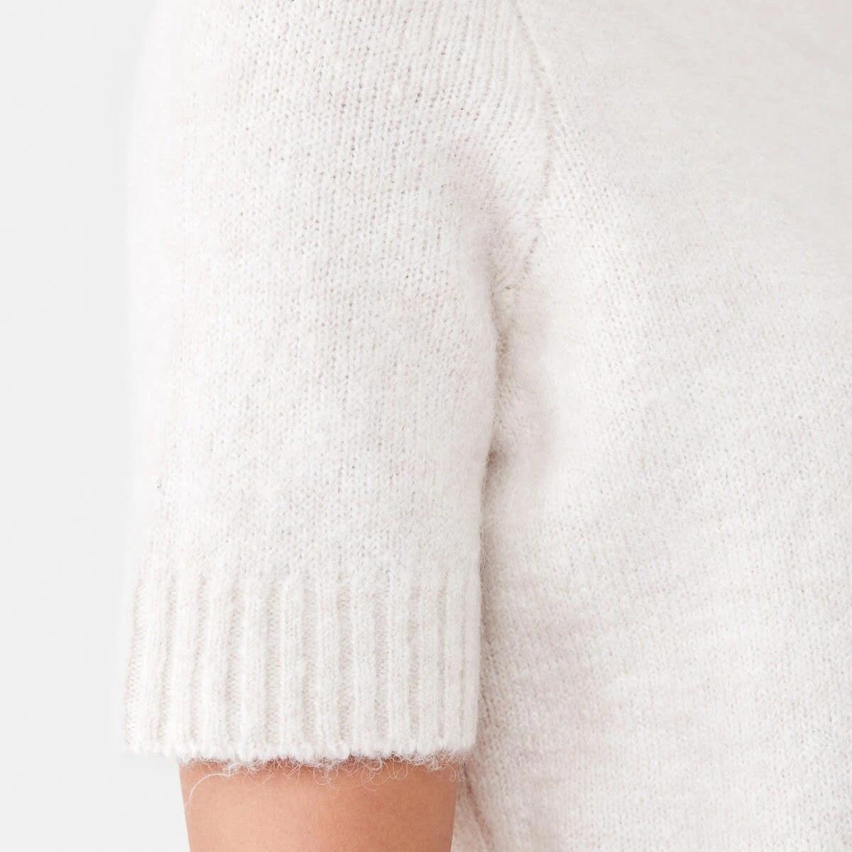 5 Short Sleeve Fluffy Knit Jumper Beige Marl, 5 of 5