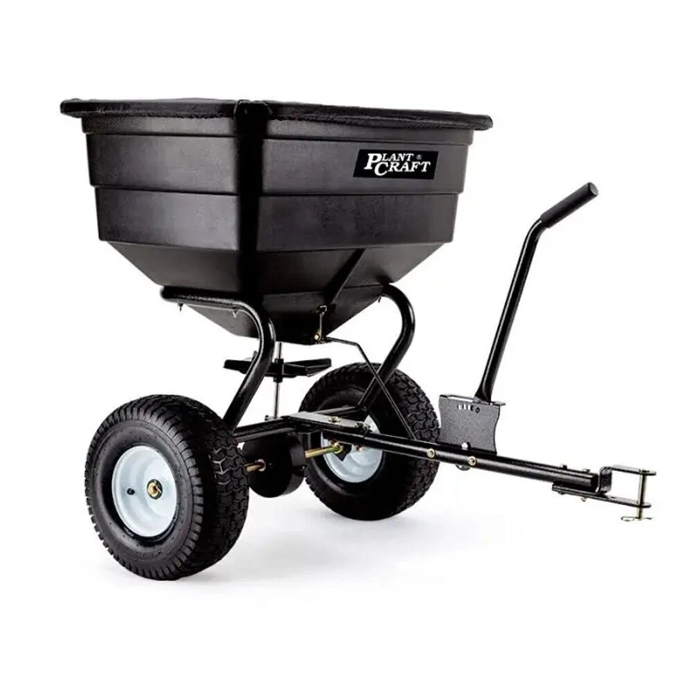 1 PlantCraft Tow Behind Broadcast Spreader 90kg 105L Seed Fertiliser Tow Rotary, 1 of 1