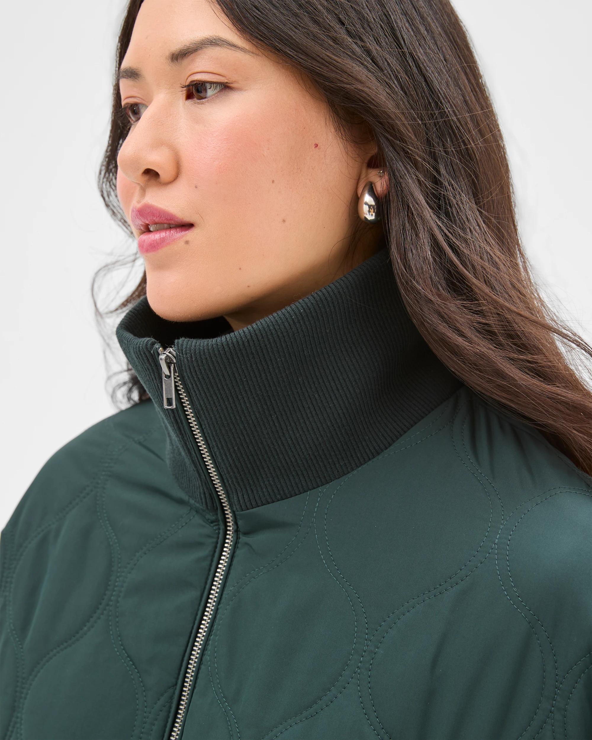 4 Target Woman Quilted Funnel Neck Jacket MIDNIGHT JADE, 4 of 7