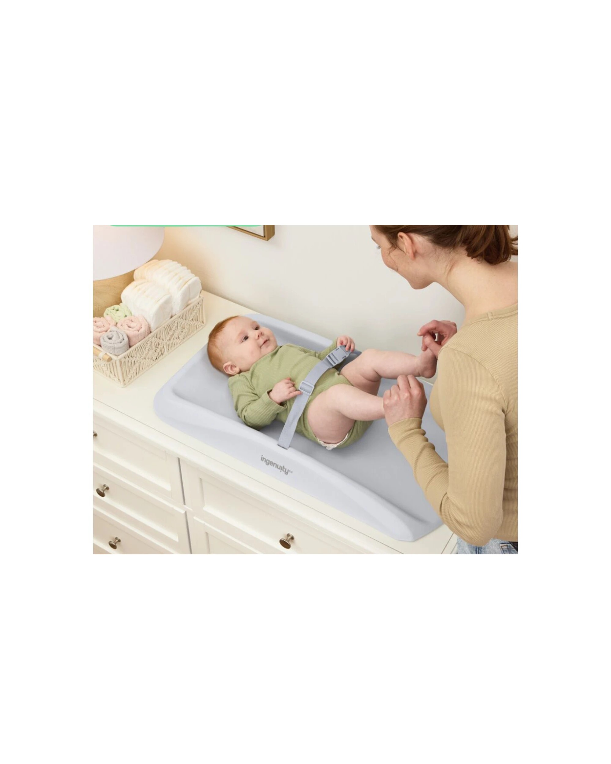 5 Ingenuity Comfy Clean Portable Nappy Changing Pad EVA Foam 0 to 24 Months - Grey, 5 of 7