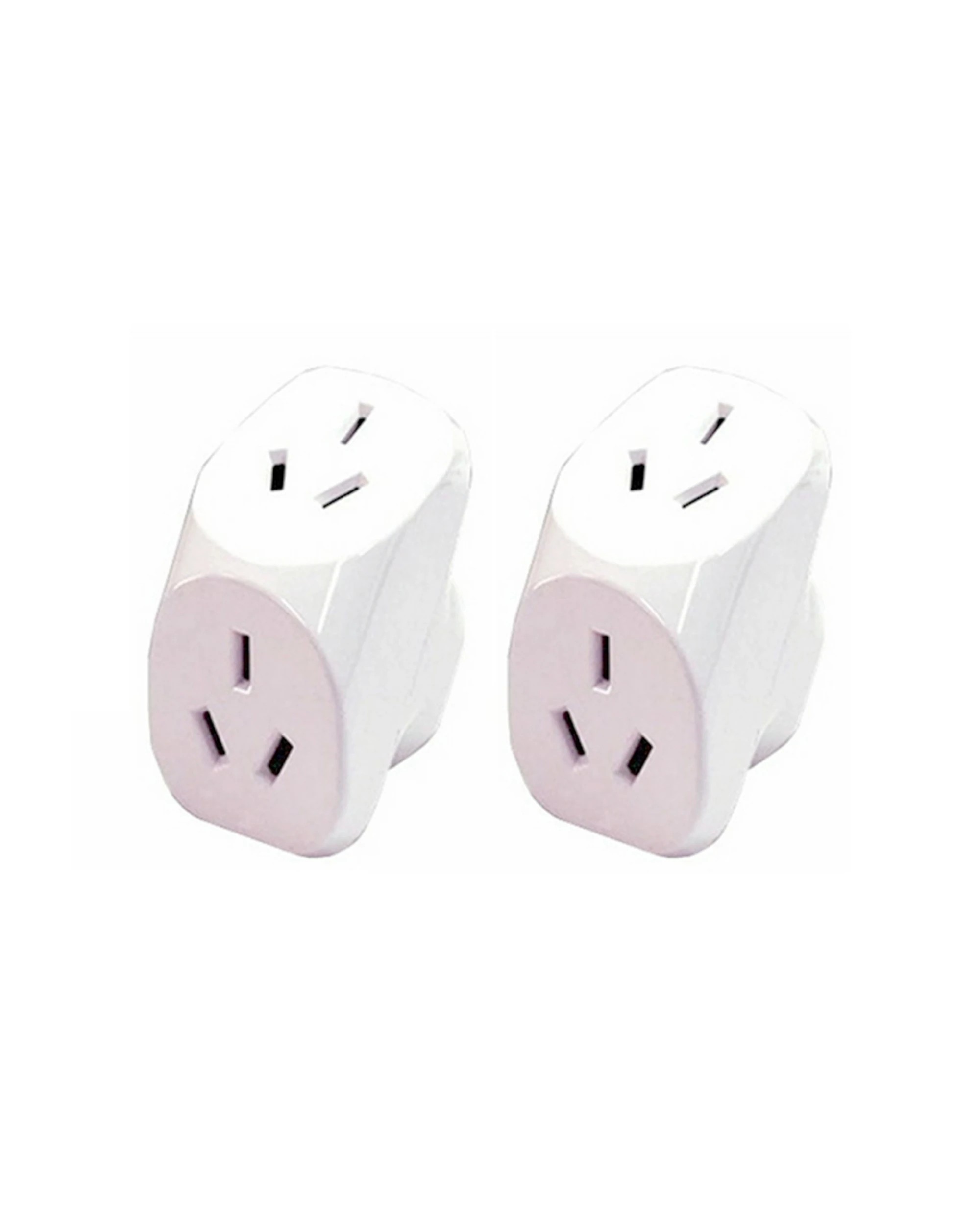1 2x Sansai 10 Amp Double Adaptor Home Adapter Plug Socket Outlet Angled Splitter - White, 1 of 2