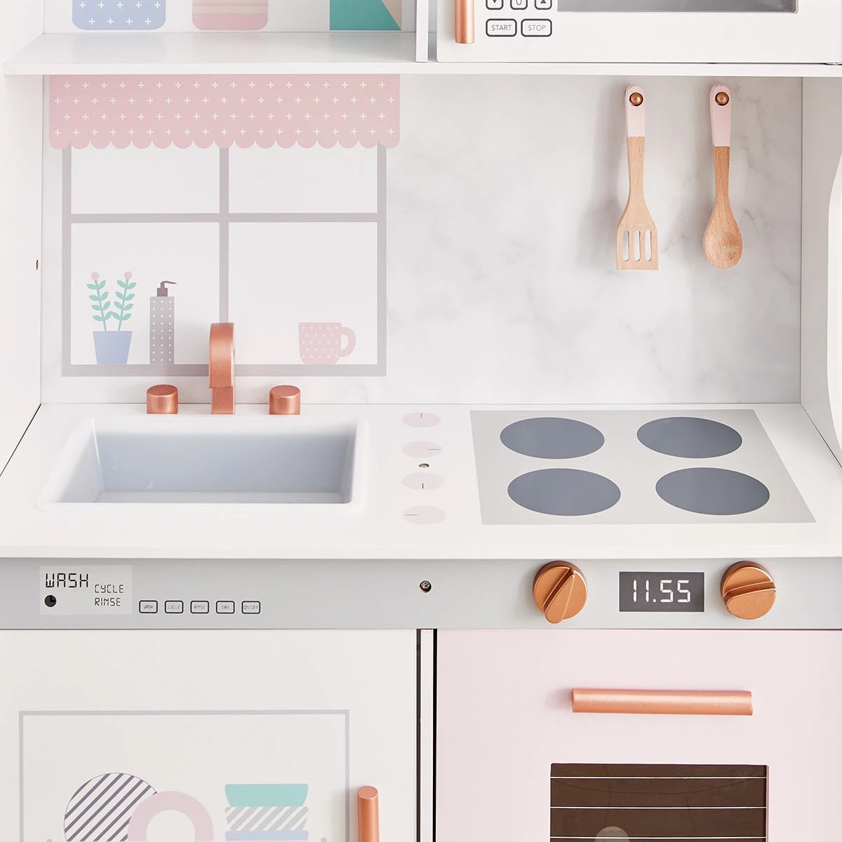 7 Pink Large Wooden Kitchen Playset, 7 of 10