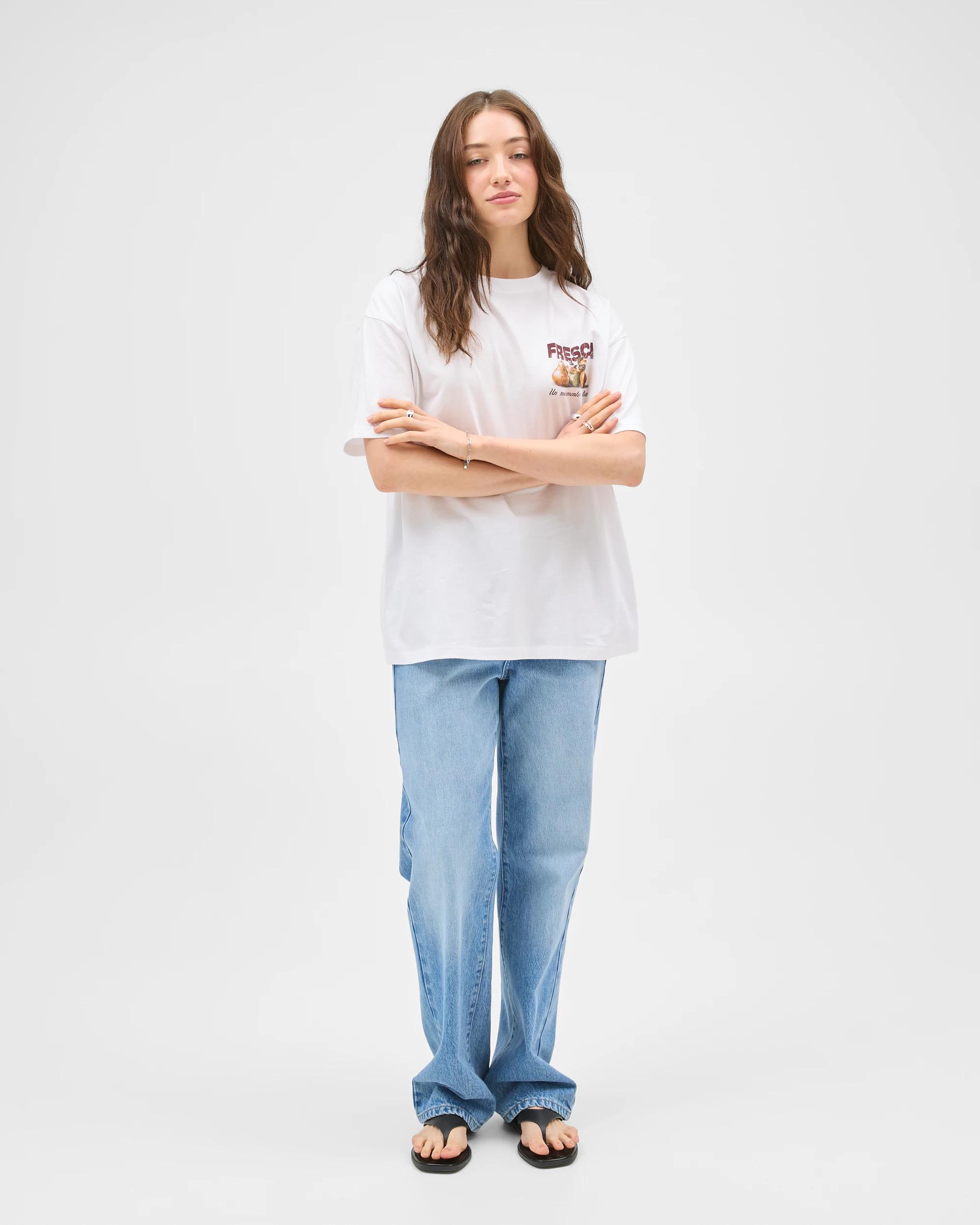 2 Lily Loves Australian Cotton Oversized Boyfriend T-Shirt WHITE FRESCA, 2 of 7