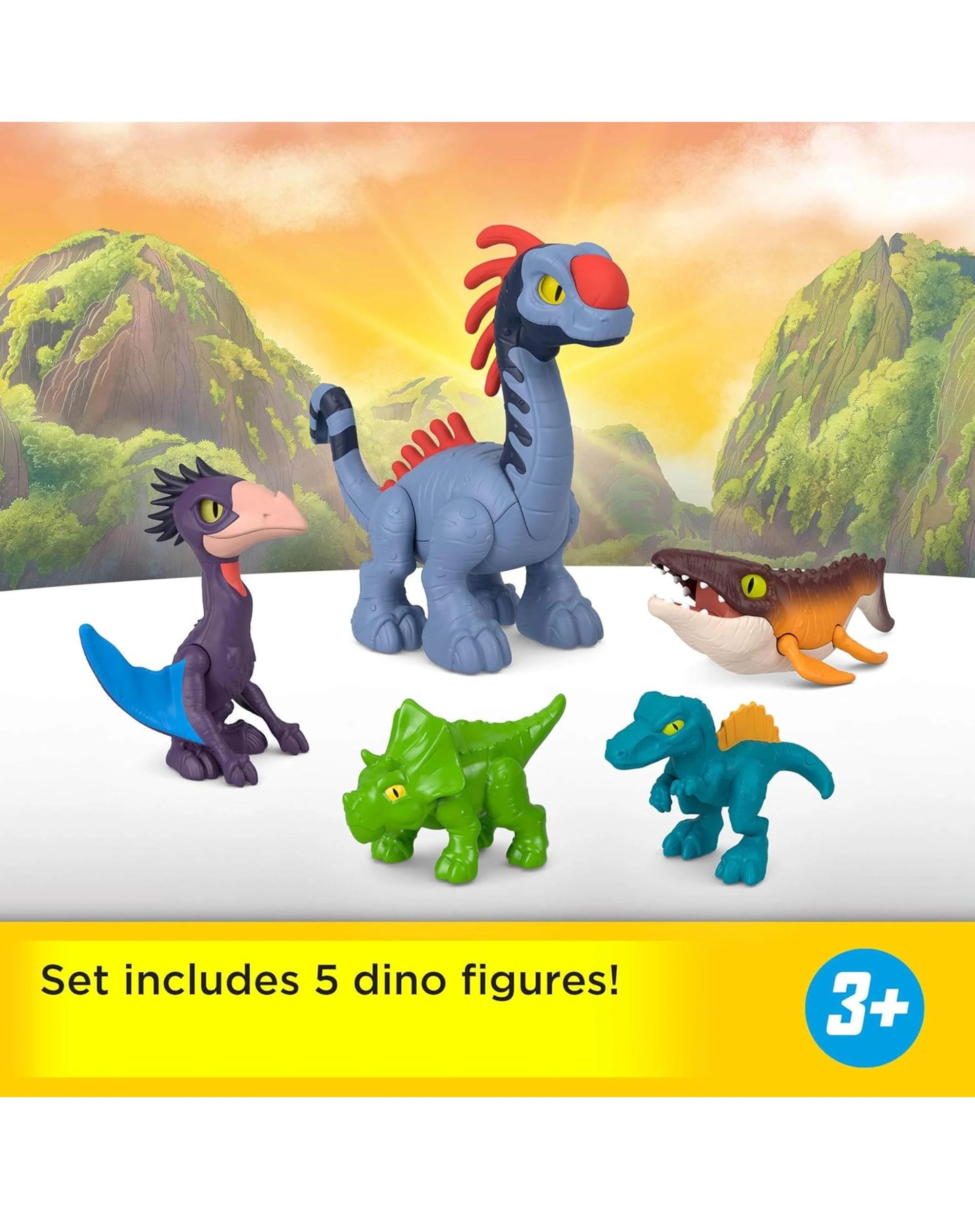 6 Fisher-Price Imaginext Jurassic World Rebirth Land, Sea, Air Multipack Action Figures, 6 of 6
