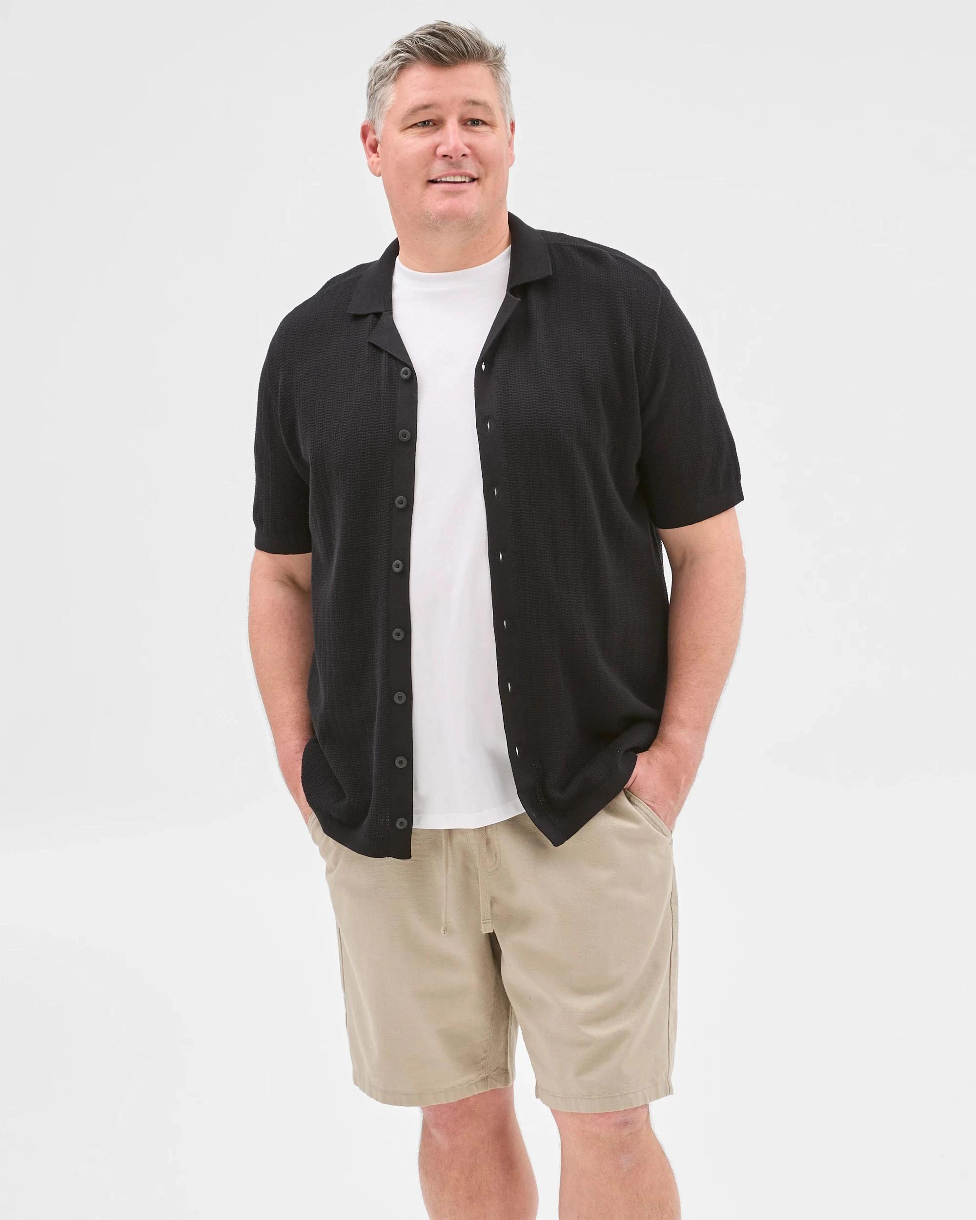 1 Target Plus Size Australian Cotton Knitted Shirt BLACK, 1 of 6