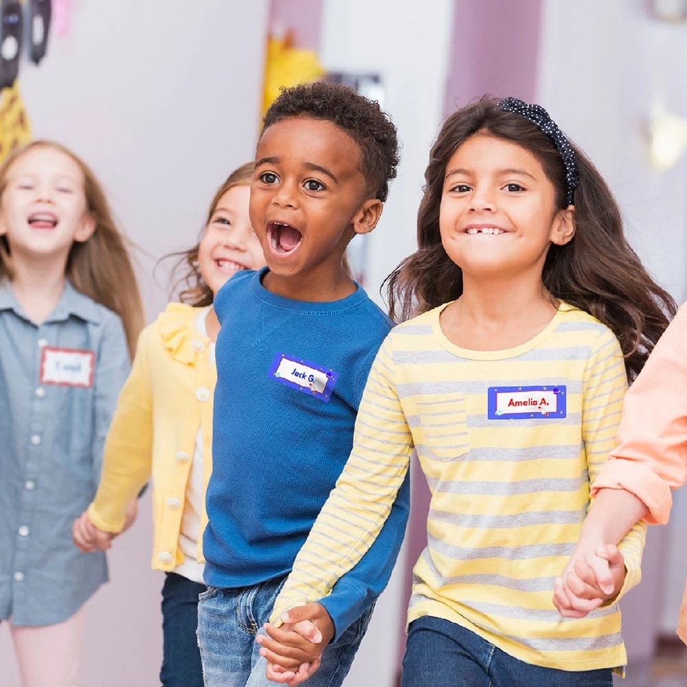 4 Avery 14UP Kids Fabric Name Badge Labels White 10 Sheets, 4 of 4