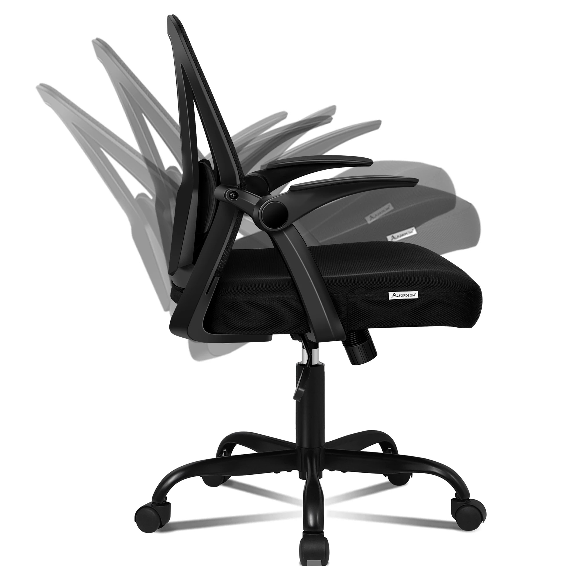 5 Alfordson Mesh Office Chair Executive Fabric Seat Gaming Racing Tilt Computer - Black, 5 of 10