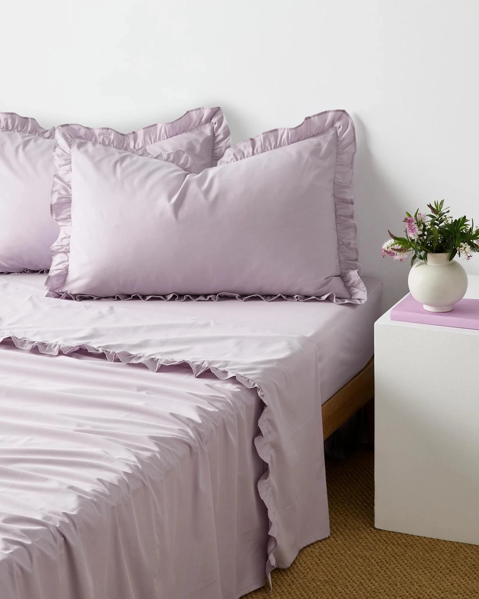 1 Target Ruffle Australian Cotton 2 Pack Standard Pillowcases - Queen Bed - Purple, 1 of 1