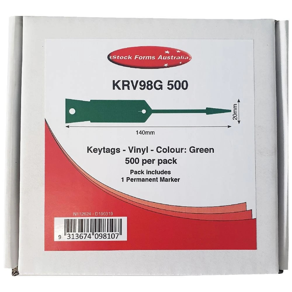 3 Disposable Vinyl Key Tags Green 500 Pack, 3 of 3