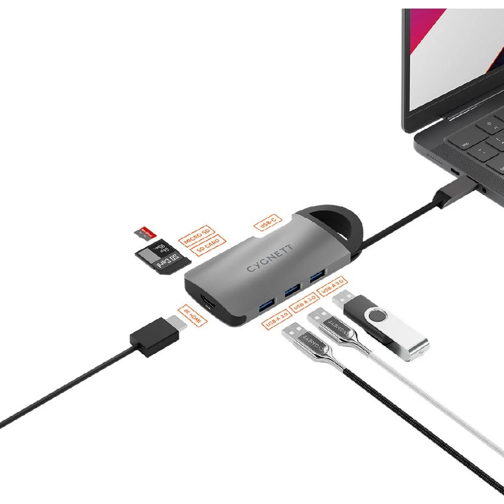 7 Cygnett Unite KeyRing 7-in-1 USB-C Hub (Single HDMI), 7 of 8