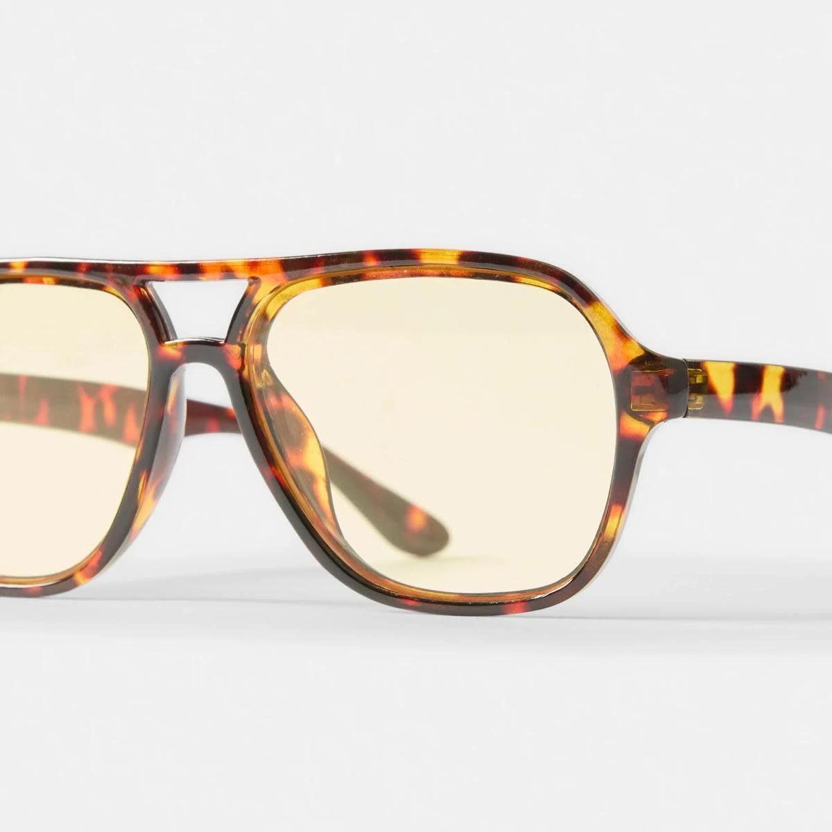 3 Square Aviator Glasses Tort Yel, 3 of 6