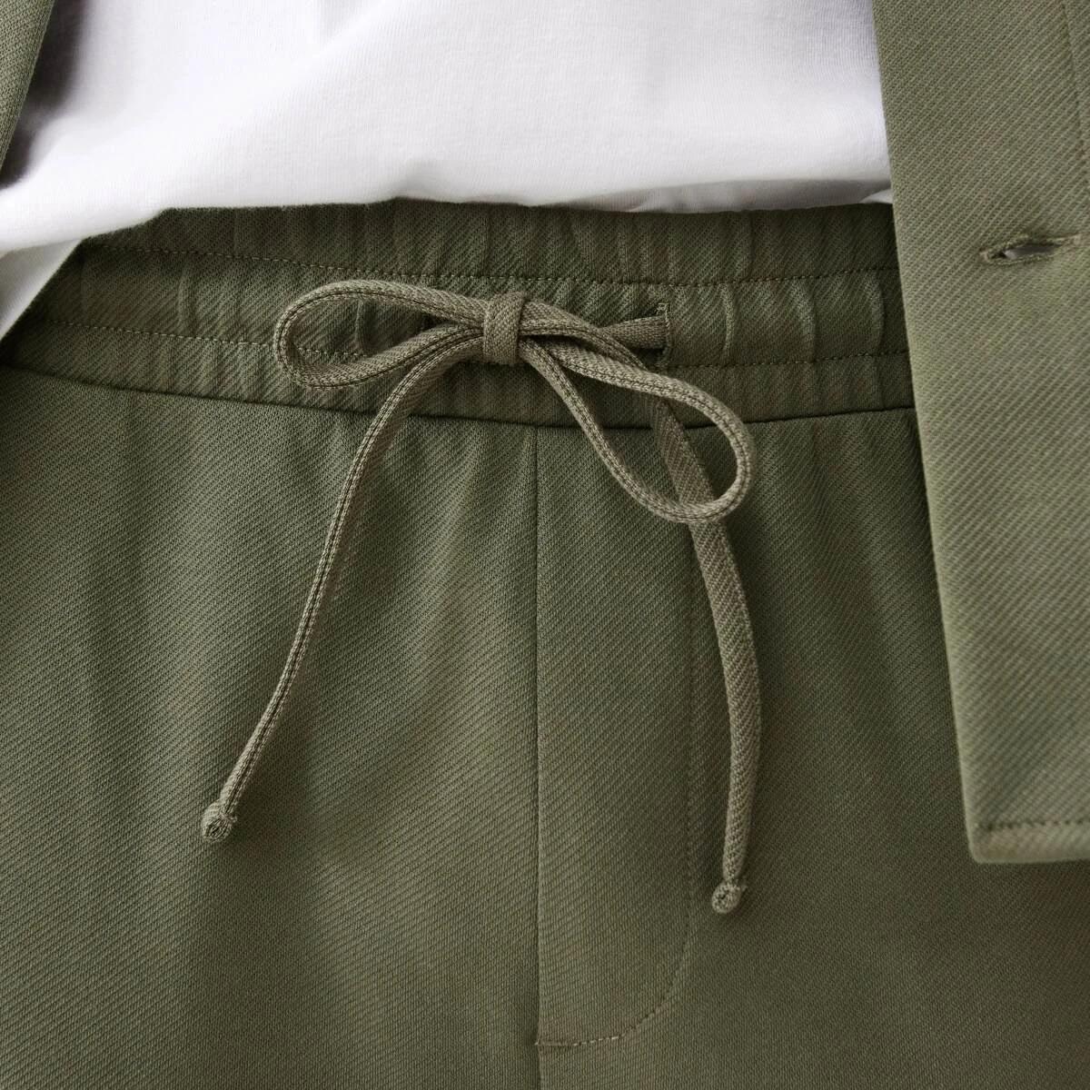 5 Elastic Waist Textured Joggers Khaki, 5 of 5