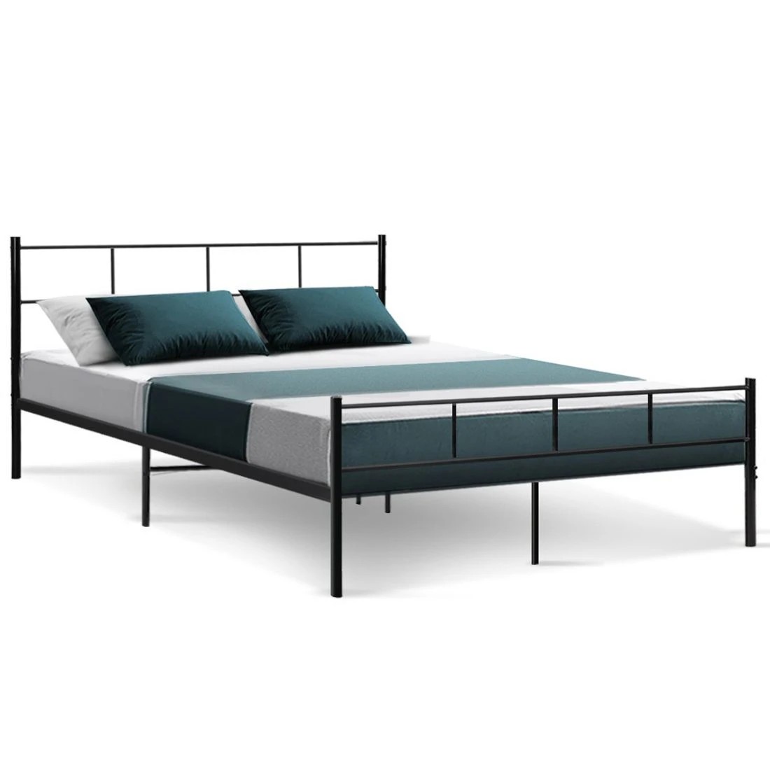 1 Artiss Bed Frame Queen Metal Bed Frames SOL - Black, 1 of 7