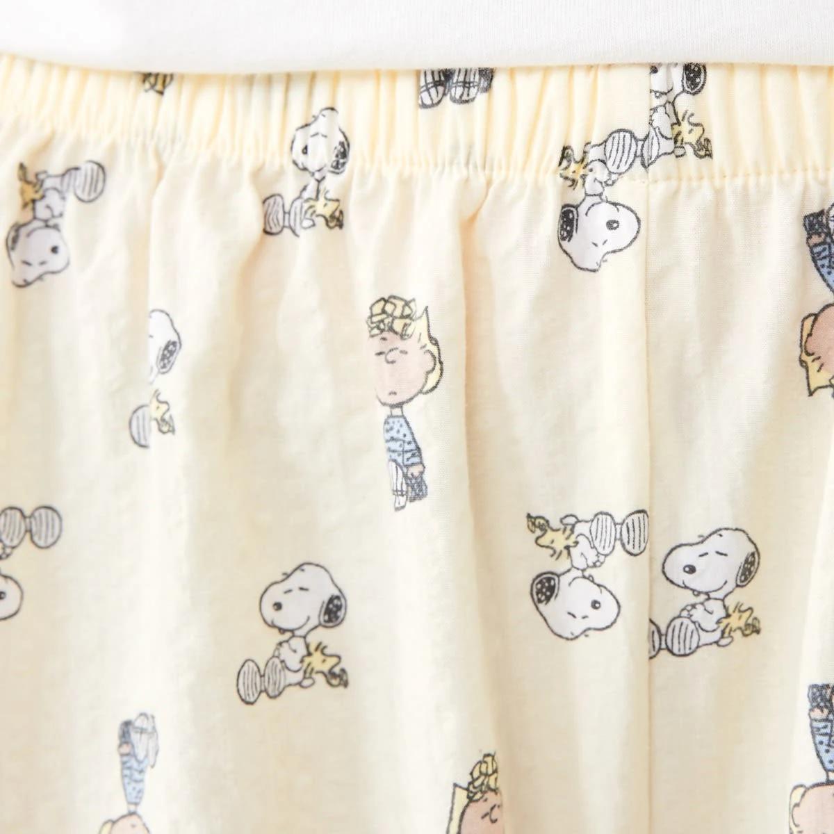 7 Snoopy License Short Sleeve Knit Top and Woven Pants Pyjama Set 75 SNOOPY WHITE, 7 of 7