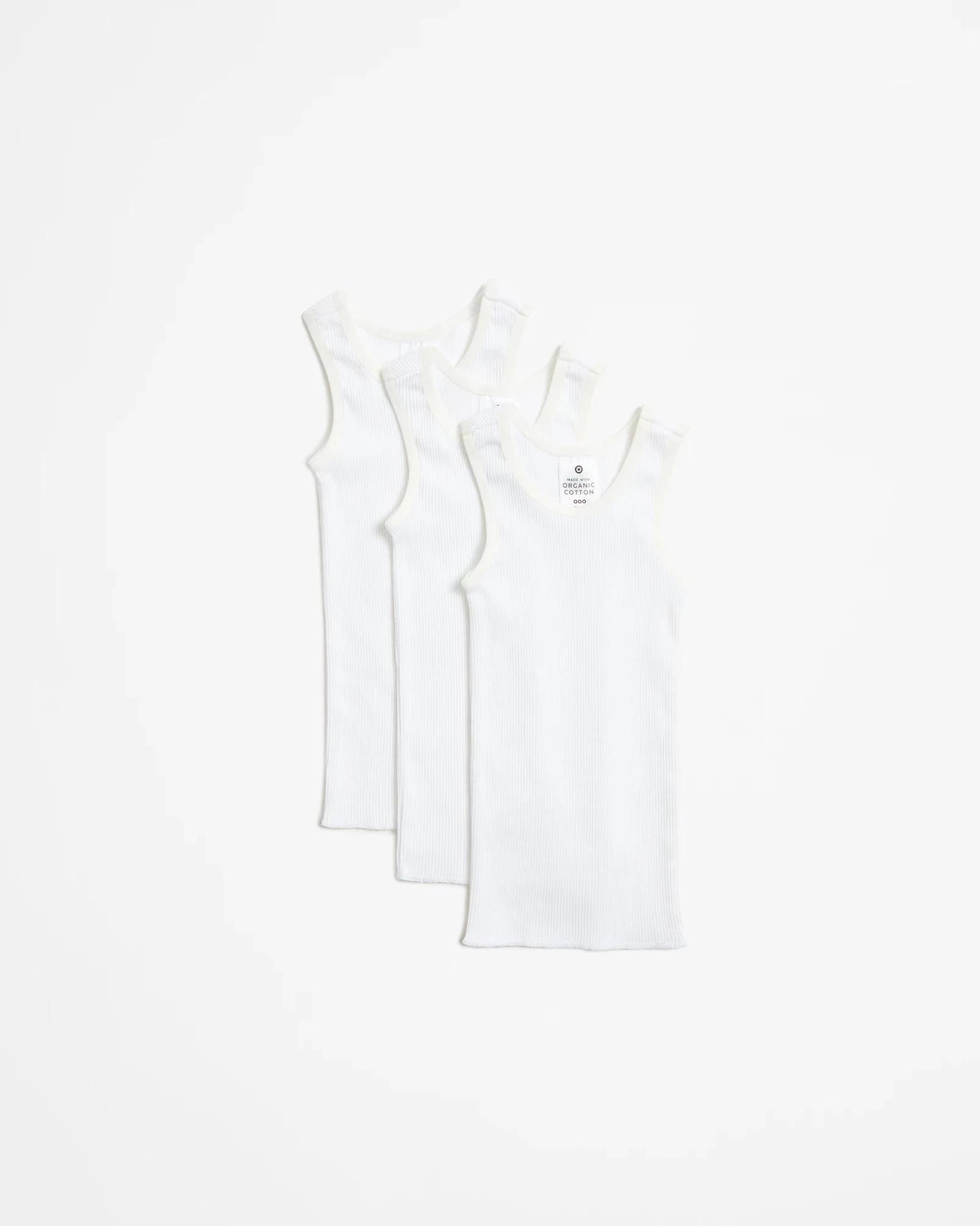 1 Target Baby Baby Organic Cotton Unisex Vests 3 Pack WHITE, 1 of 3