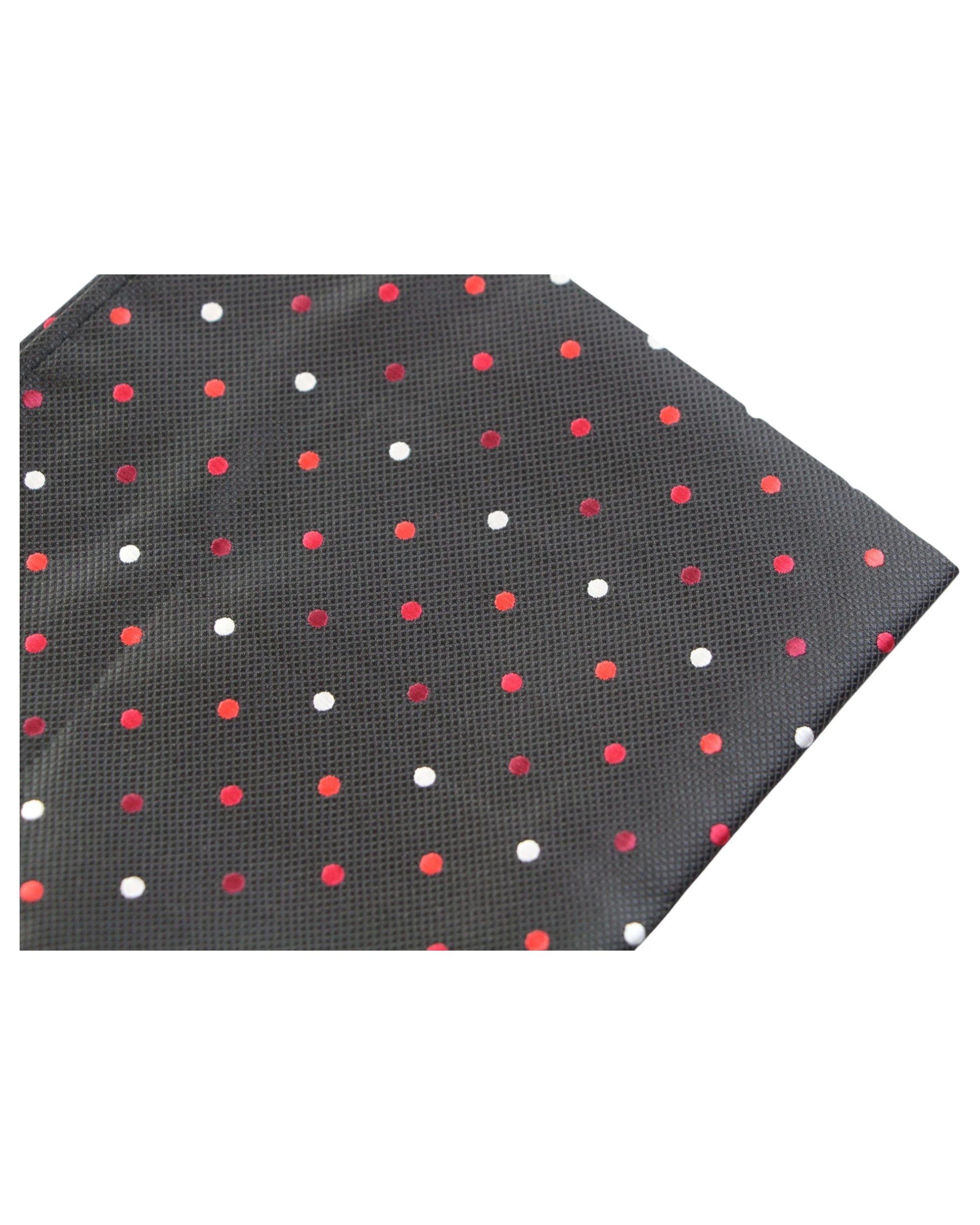 2 Zasel Mens Black Snake Pattern Small Polka Dot Silk Pocket Square - Multi, 2 of 3