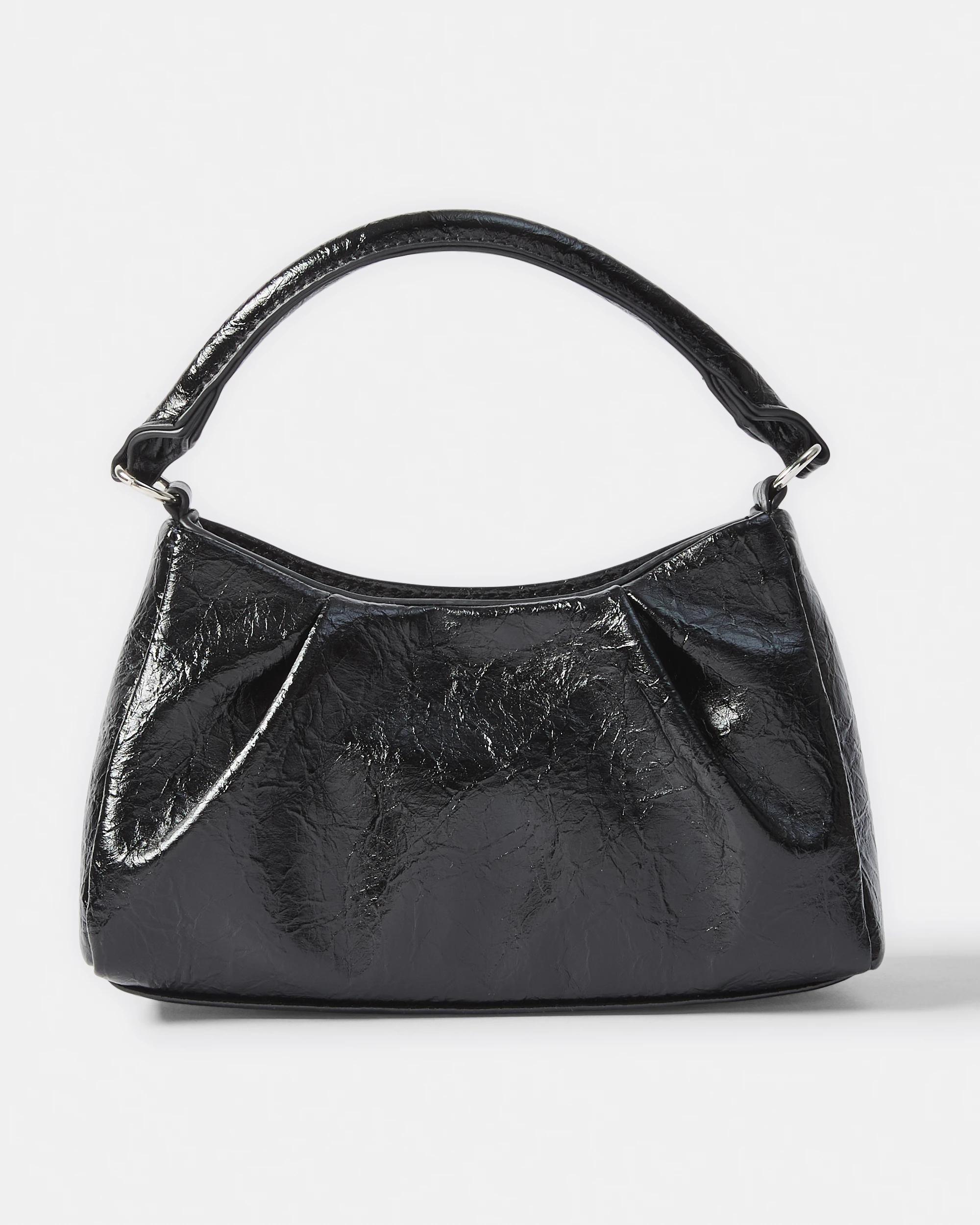 1 Metallic Top Handle Clutch Black, 1 of 5